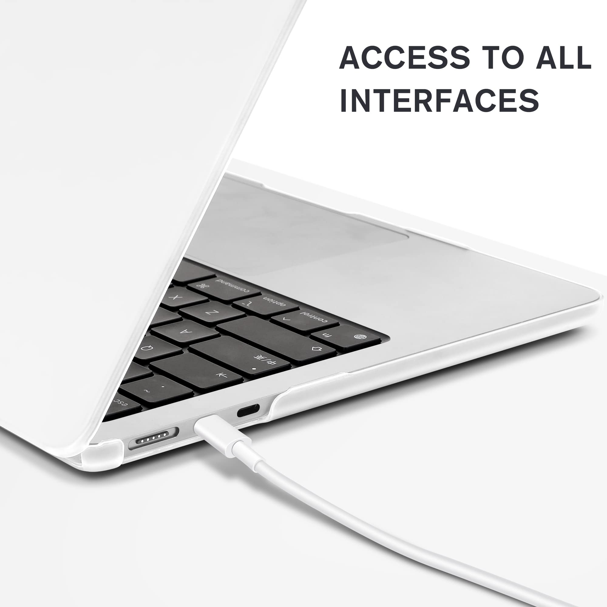 TECOOL Cover compatibile con MacBook Air M4 M3 M2 13,6 Pollici 2022 2024 2025 (A3240 A3113 A2681), Custodia Rigida Protettiva Sottile in Plastica e Copritastiera UE, Traslucido