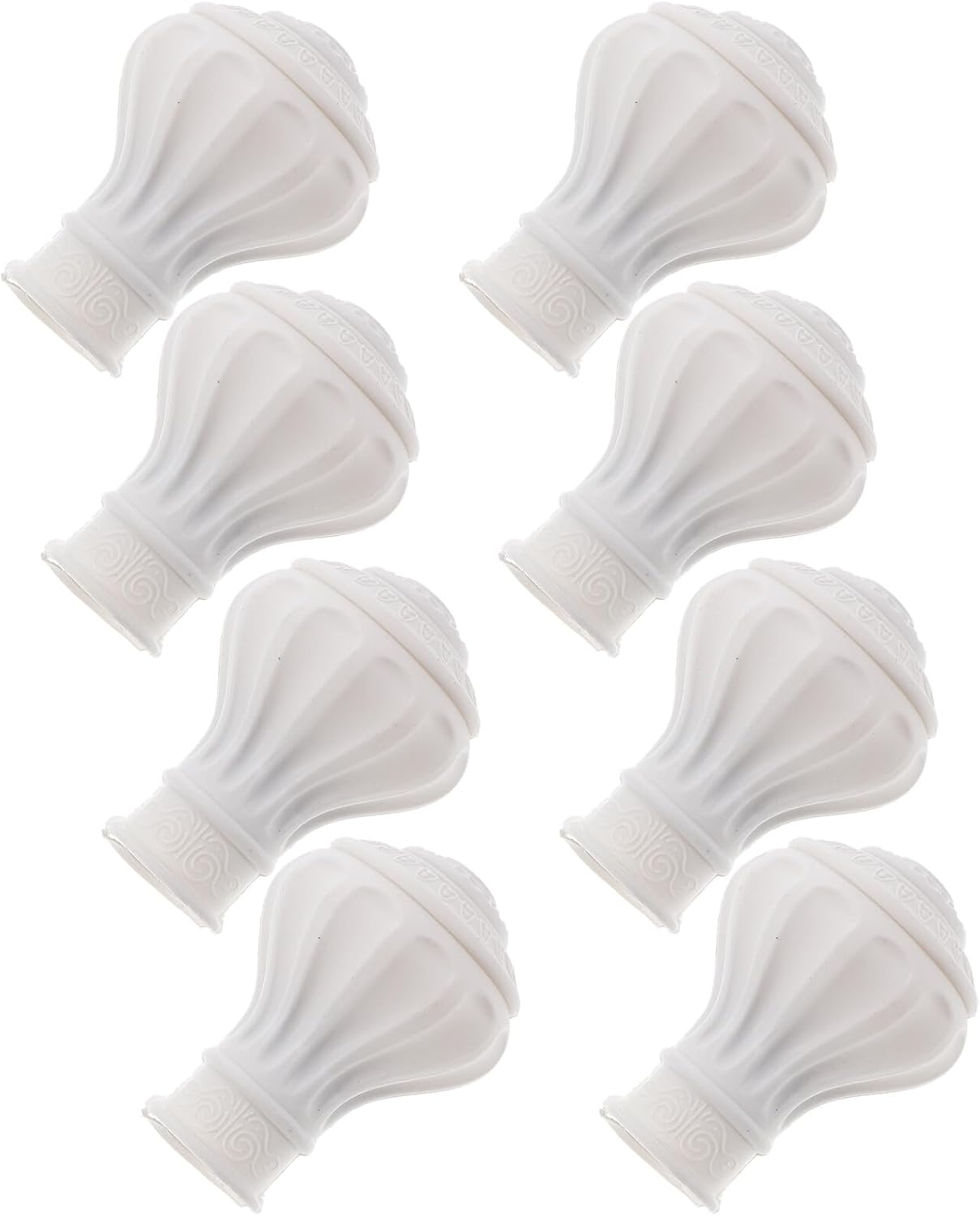 12pcs Plastic Curtain Finials Decorative Rod Ends Window Curtain Accessories Easy Install End Caps for Home Rod