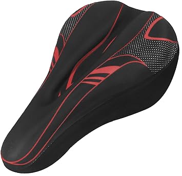 Alexvyan Silicon Gel Soft Bicycle Saddle Seat & Cycling Cushion Pad Cycle Cover (Black with Red)