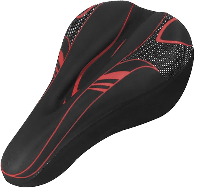 Alexvyan Silicon Gel Soft Bicycle Saddle Seat & Cycling Cushion Pad Cycle Cover (Black with White)