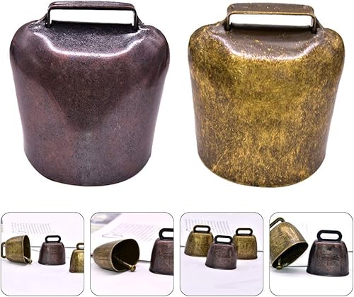 Miniatura 2 de Sewroro 2 campanas de cobre para pastorear, caballo, oveja, campanas de metal, animales de cobre, campanas de bronce para mascotas, campanas de