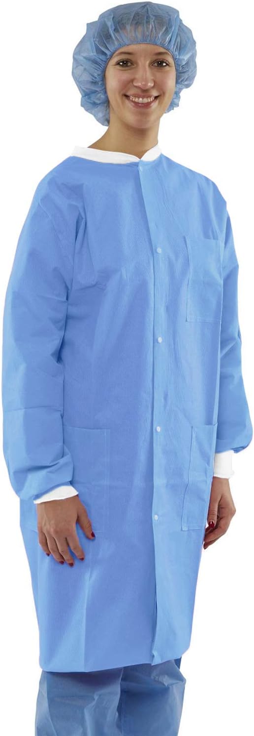 Disposable Lab Coats for Adults with 3 Pockets, Disposable Lab Coat Women and Men, SMS Painting Lab Coat Disposable