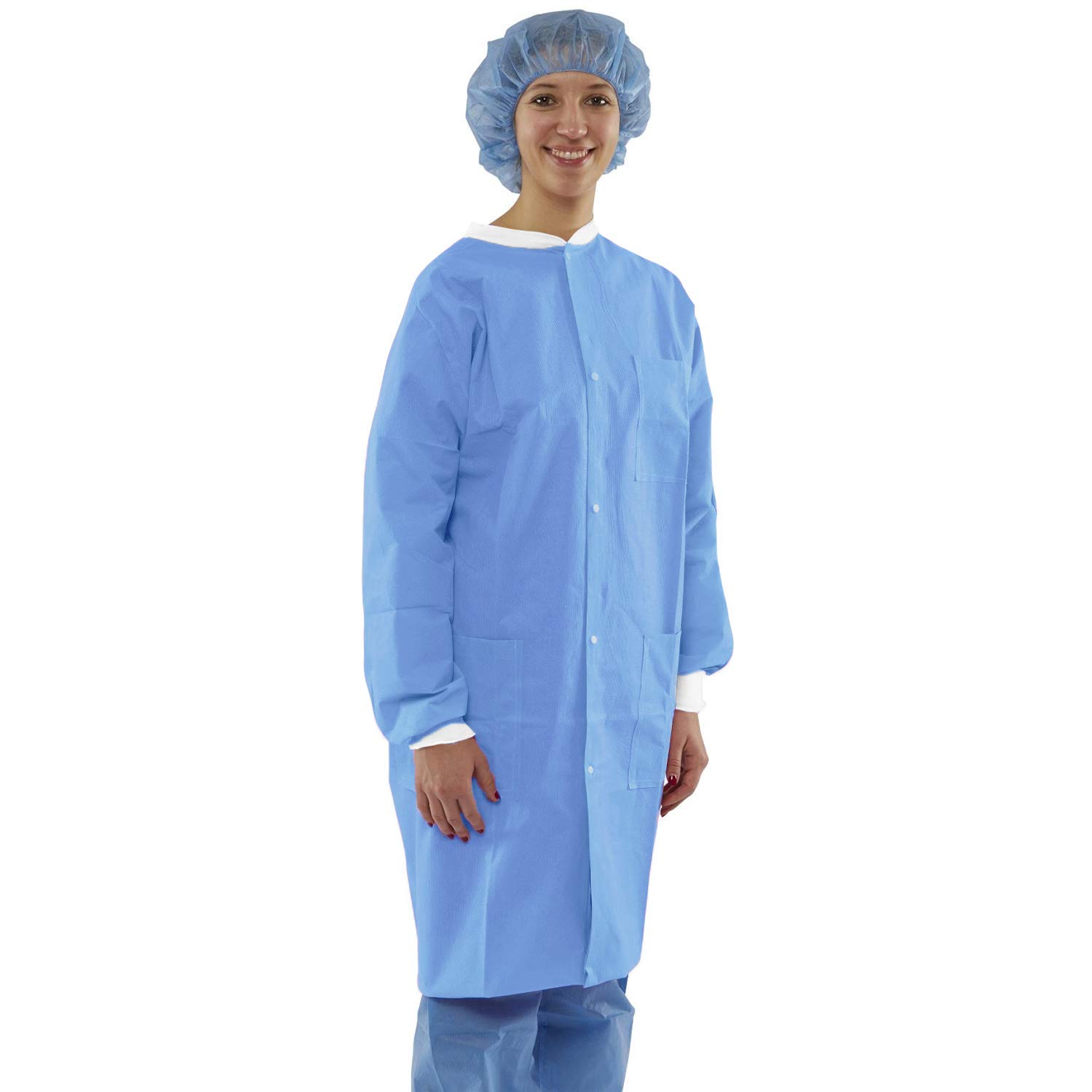 Disposable Lab Coats for Adults with 3 Pockets, Disposable Lab Coat Women and Men, SMS Painting Lab Coat Disposable