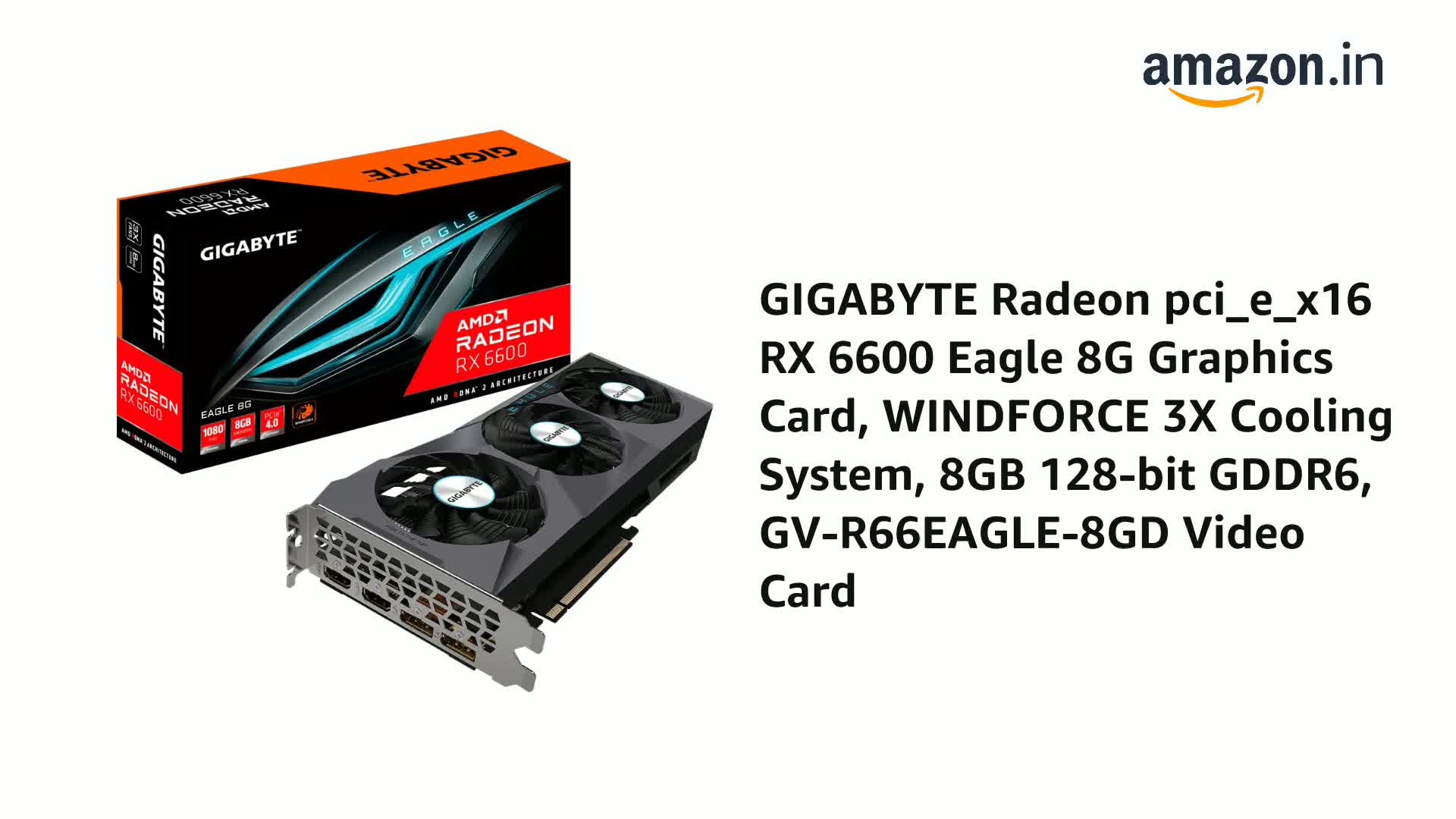 PCパーツ GIGABYTE Radeon RX 6600 GV-R66EAGLE-8GD Amazon.com: GIGABYTE Radeon RX 6600 Eagle 8G Graphics Card