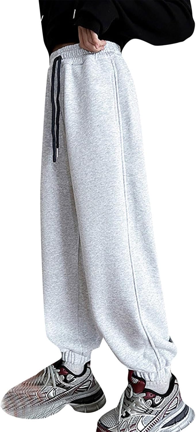 Moonker Girls Wide Leg Sweatpants Baggy Straight Trendy Oversized Trousers Kids Casual Athletic Drawstring Track Pants