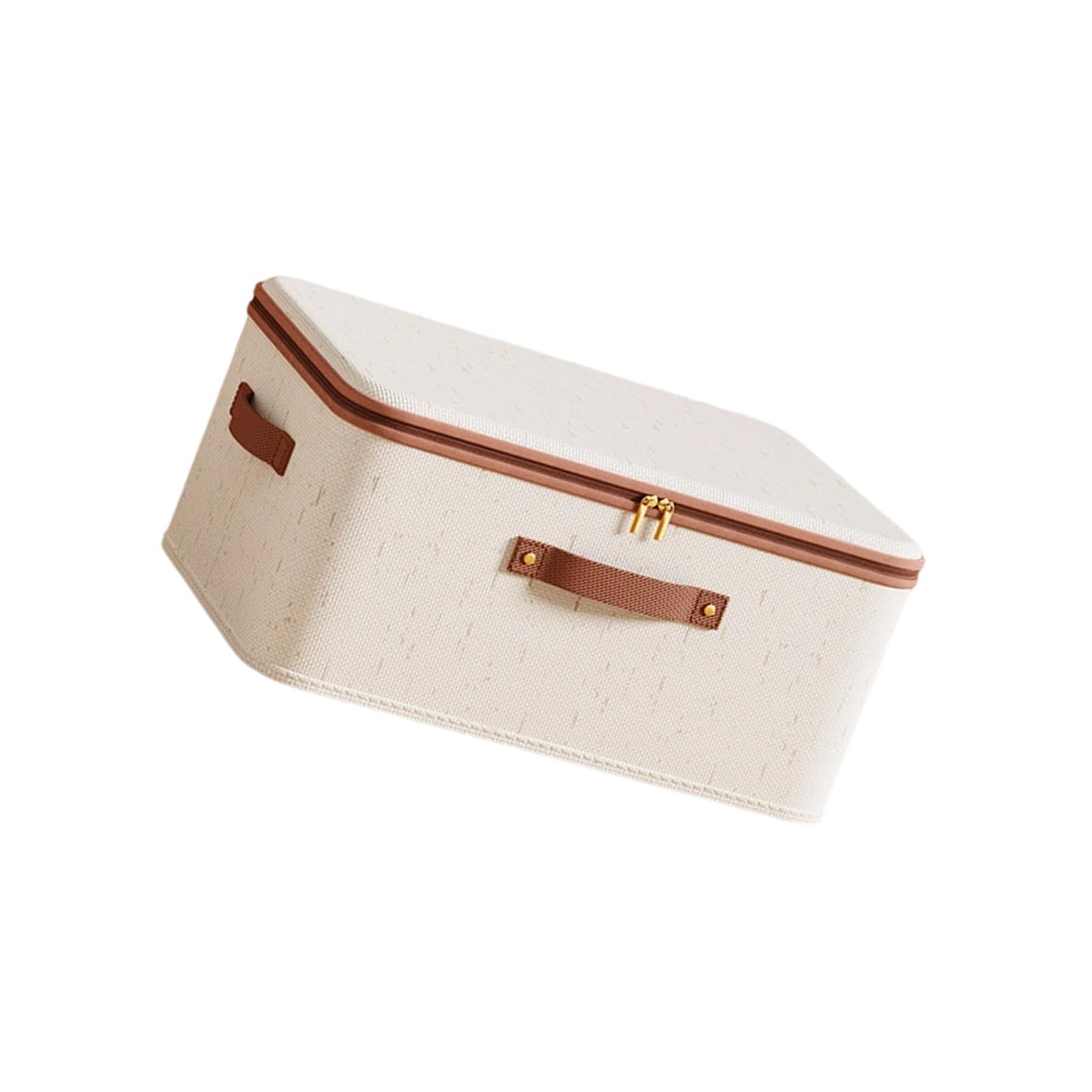 Kalttoy Multicolor Dustproof Fabric Storage Container Foldable Zippered Lid Organiser For Clothes Household Item Management Breathable Cotton Linen Organiser Box