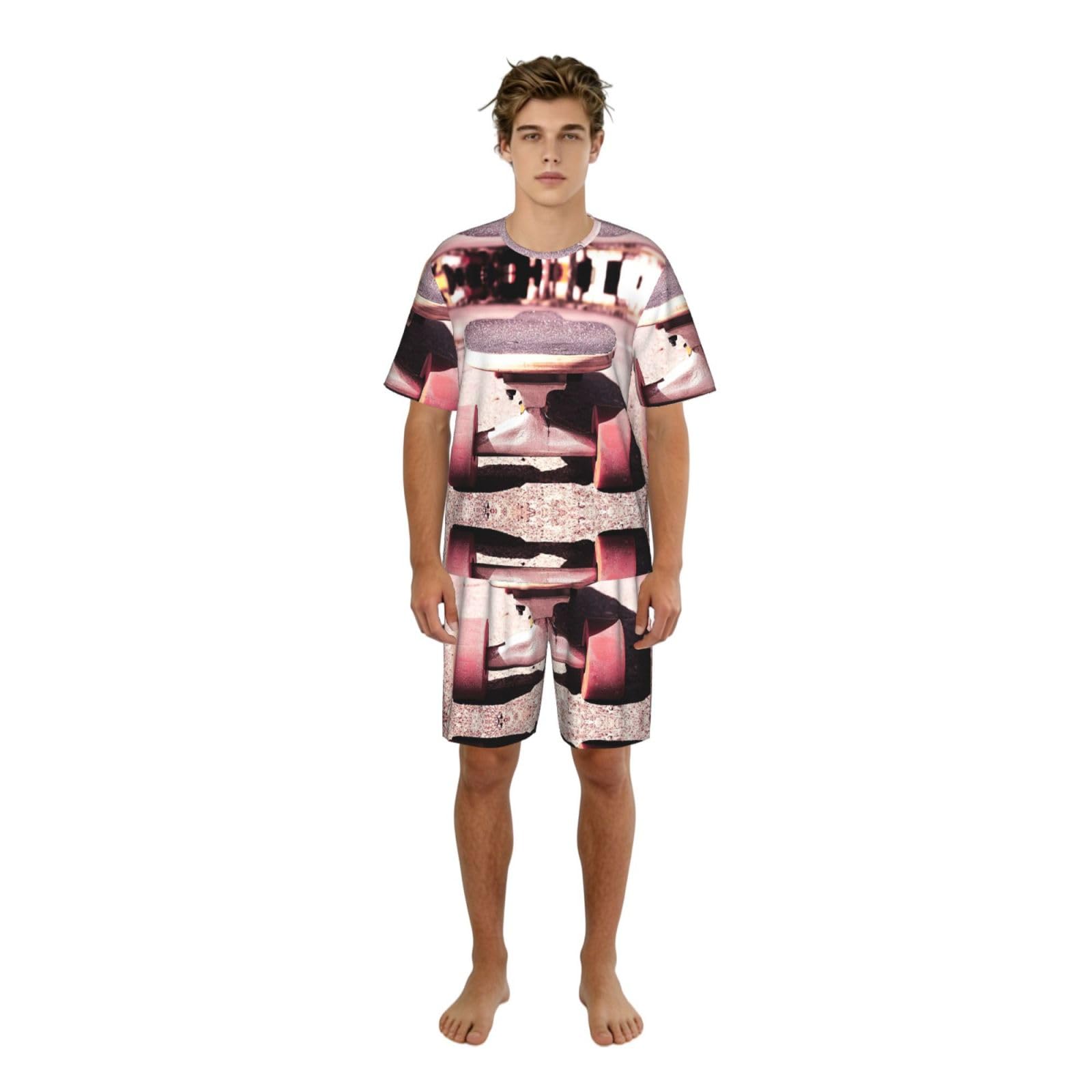 Ensemble de pyjama pour hommes à manches courtes et col rond short - 8