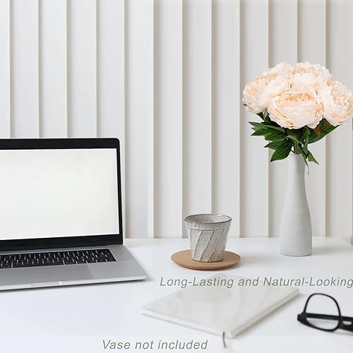 Miniatura 3 de Softflame Flores artificialesfalsasfalsas, peonía blanca, 6 unidades para boda, hogar, fiesta, restaurante (850893)