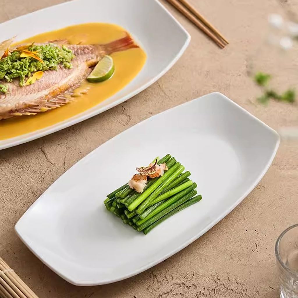 Forniture Per Feste Piatto di pesce lungo, piatto di pesce al vapore di grandi dimensioni di grandi dimensioni, stoviglie creative for il ristorante dell'hotel, posizionamento dei piatti Piatti Della