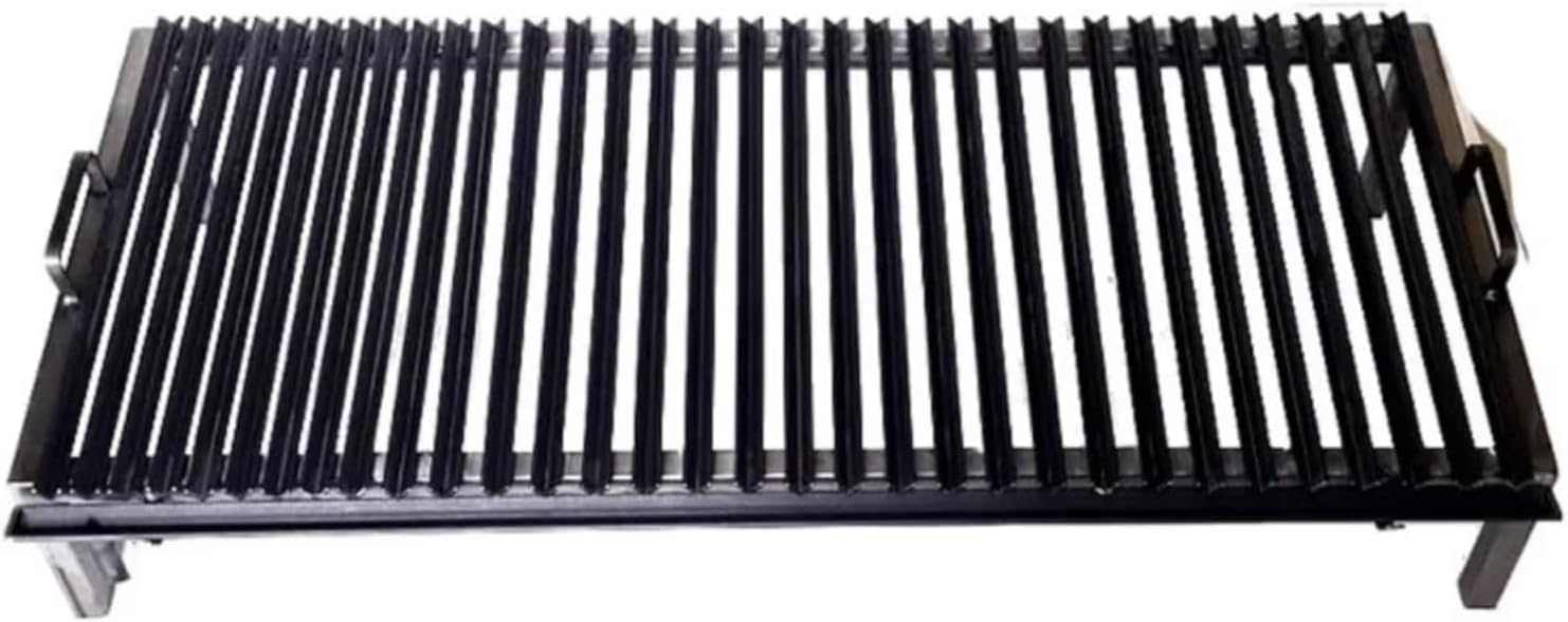 Premium Argentine Grill – Griglia in ferro angolare a V con manici e padella di scarico, griglia in ferro, resistente, barbecue + braciere, Sor pampa grill (91,4 x 61 cm)
