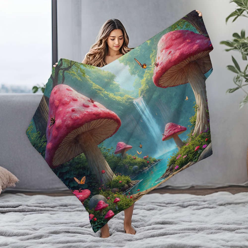 Couverture flanelle forêt magique plaid 150x200cm pour lit et canapé