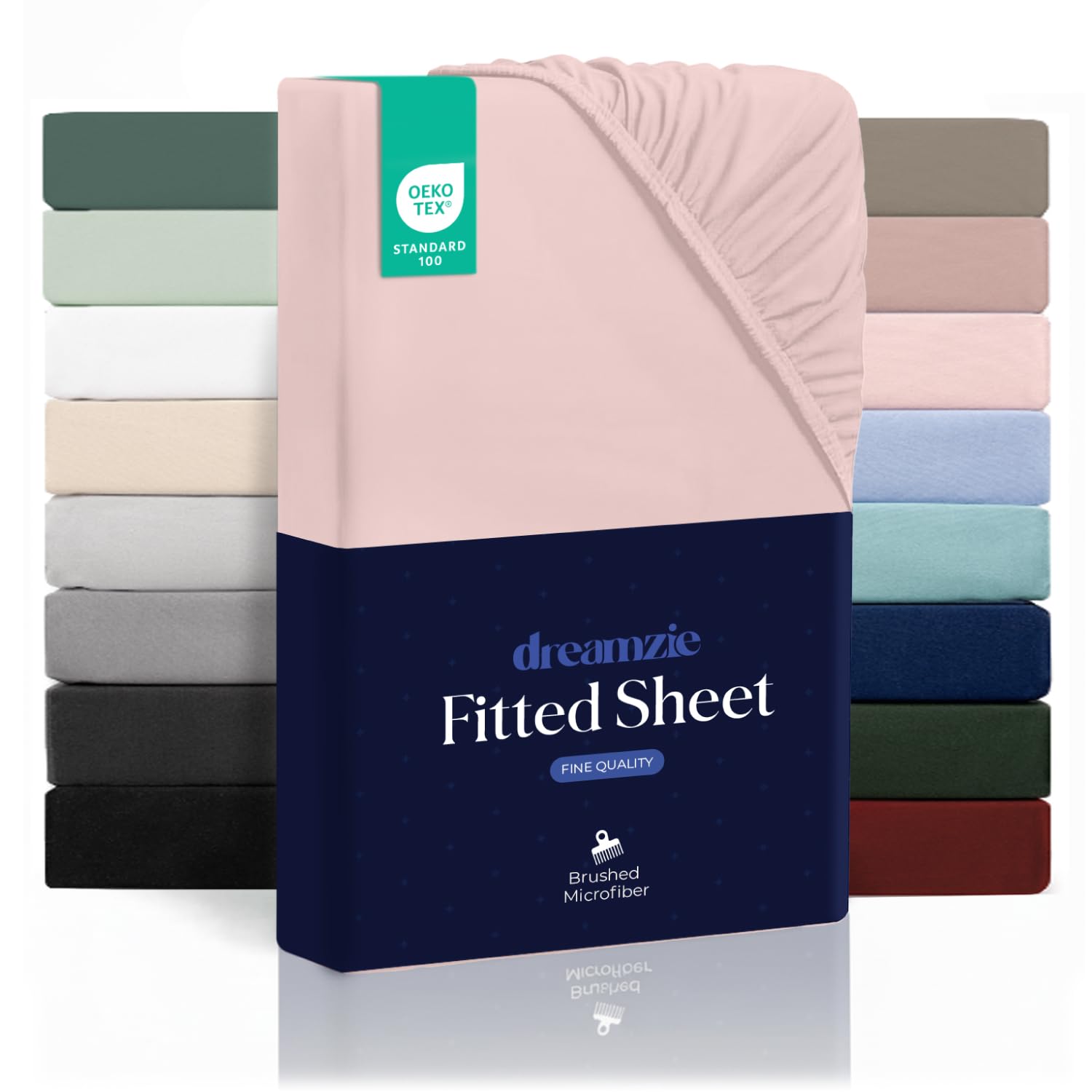 Dreamzie - Fitted Sheet 140 x 200 cm | Soft Microfibre - For Thick Mattresses - Oeko-Tex | Comfort, Breathability, Easy Care - Pink