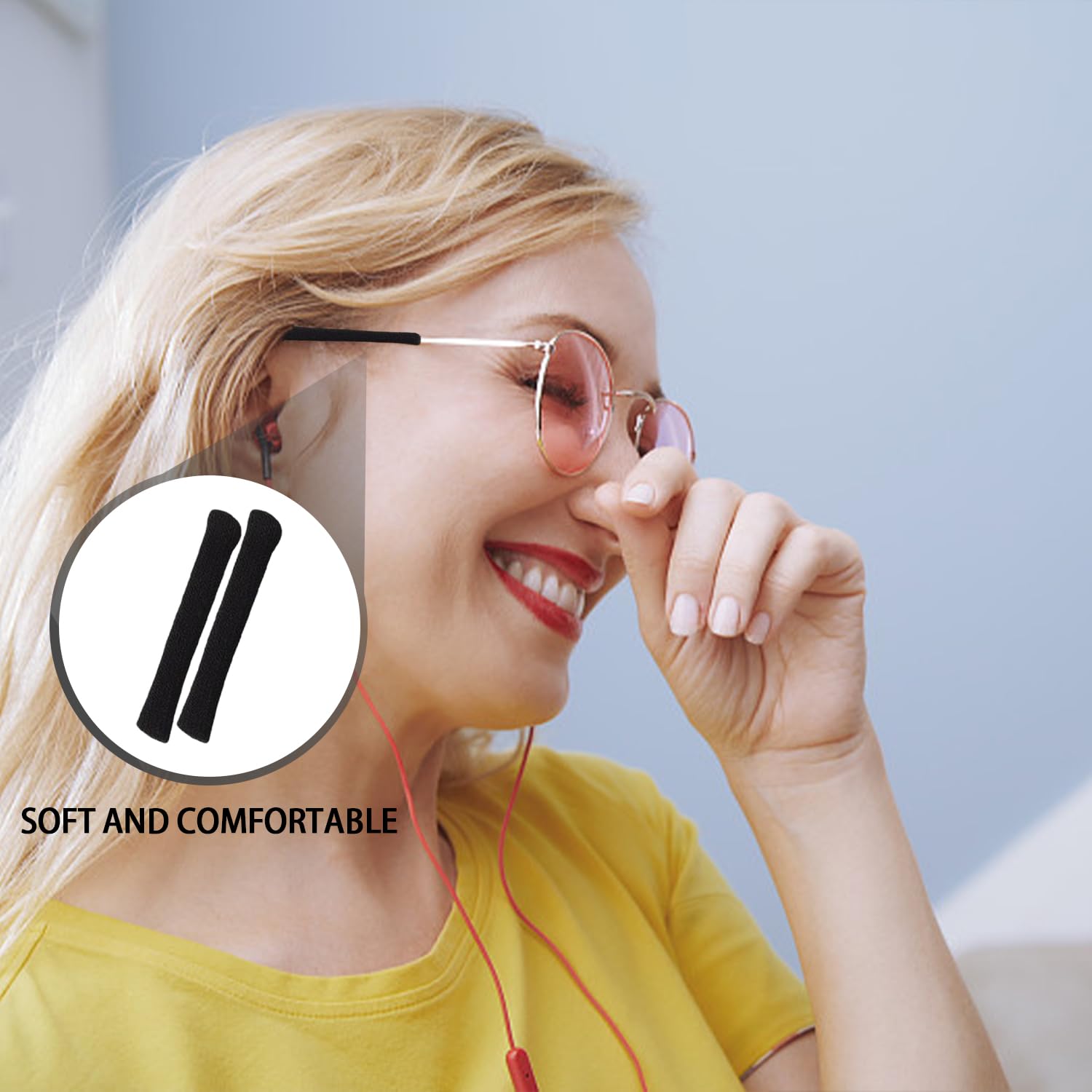10 Stuks Brillen Oorstukken, Brillenpootjes Overtrek, Brillen Oorbescherming, Brillenpads, Antislip Brillenpootjes, Katoenen Antislip Brillenuiteinden Oorhulzen voor Brillenaccessoires