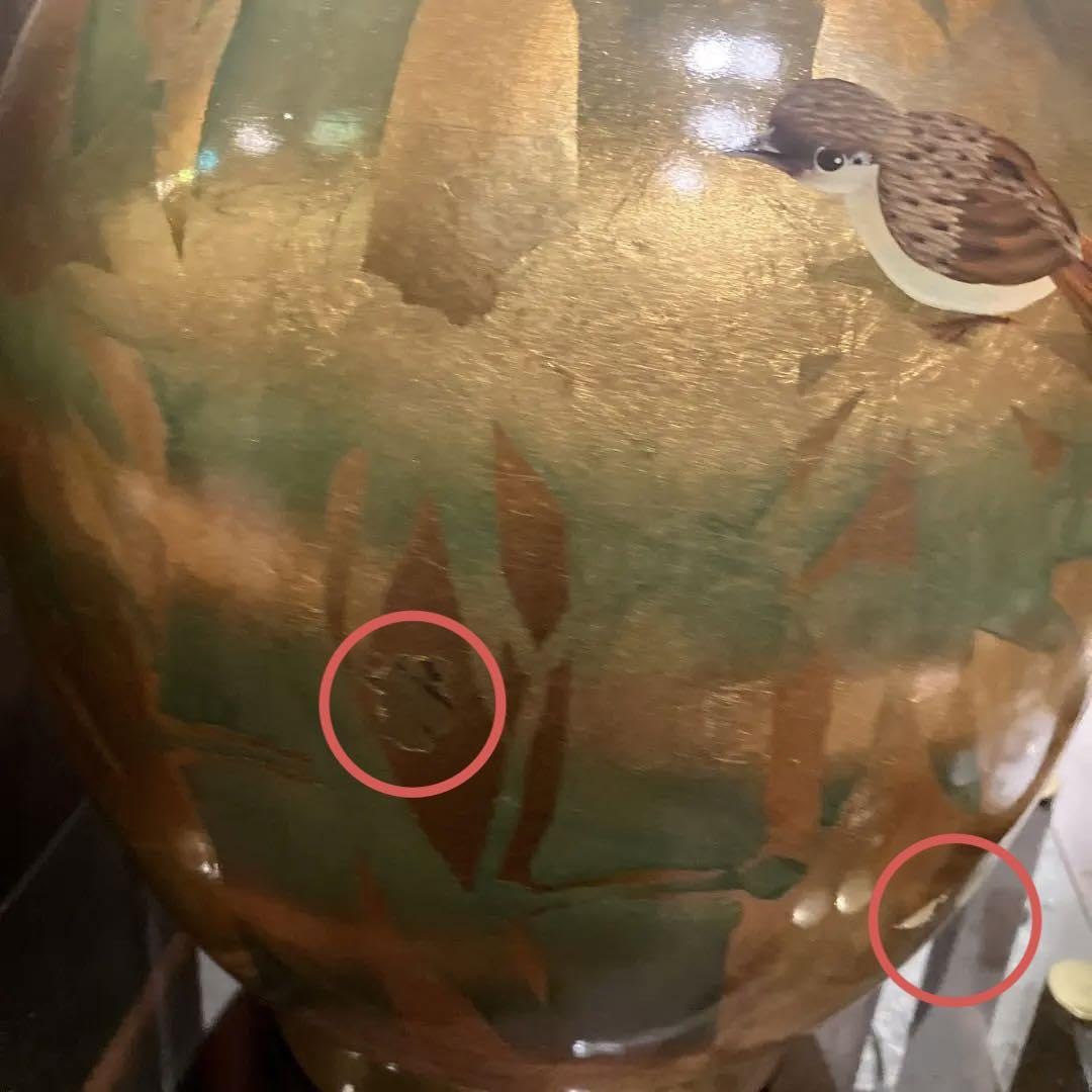 Amazon.co.jp: 雀竹 金箔 飾り壺 花瓶 : ホーム＆キッチン