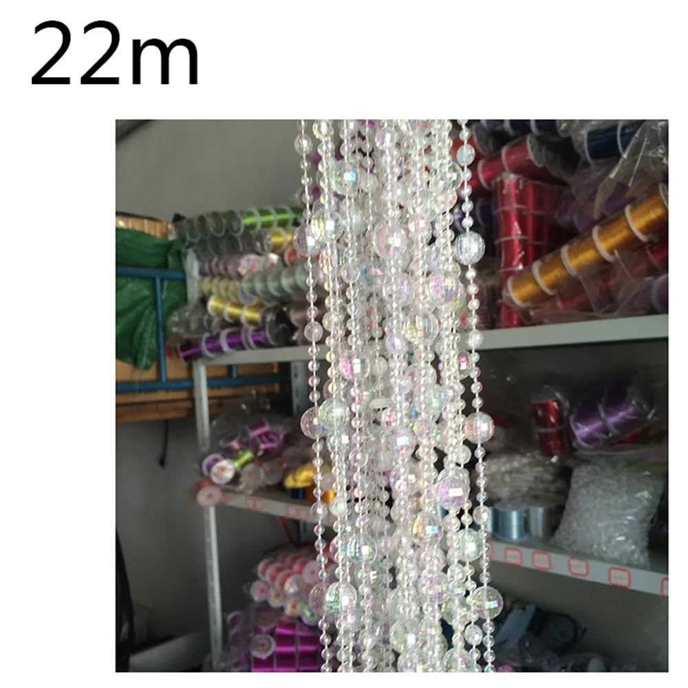 Guirlande de diamants en acrylique transparent, 22 m/lot, perles de couleur AB transparentes, décoration en brins
