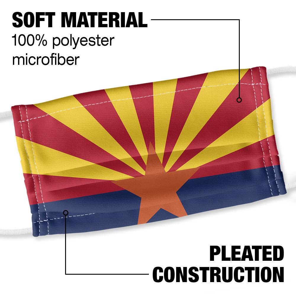 Arizona Flag 1-Ply Reusable Face Mask Covering with Adjustable Nose Wire, Unisex
