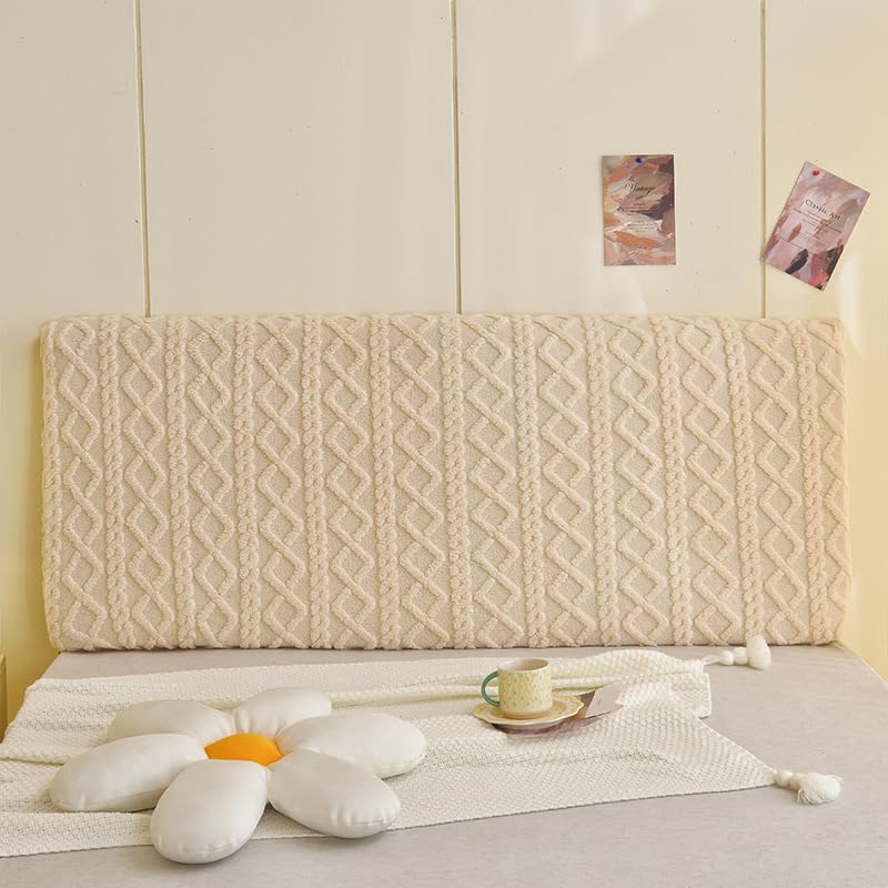 1 funda universal para cabecero de cama de felpa para todas las estaciones, suave y cálida, antiarañazos, lavable a máquina, 90 x 65 cm (naranja)