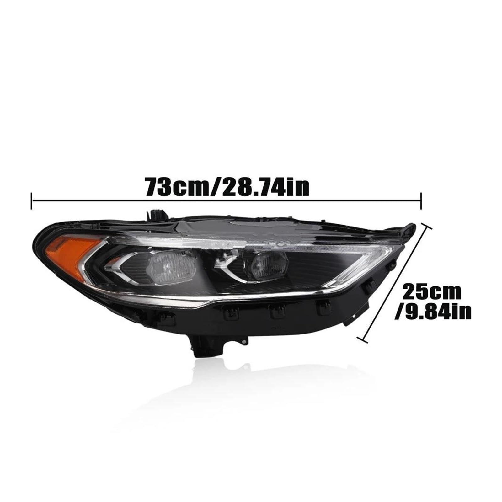 KIRYU Fari 1pcs Auto Faro LED DRL Proiettore Faro HID Led Daytime Running Light Indicatore Direzione Per Ford Per Fusion 2017 2018 2019 2020 Faro Proiettore(Right passenger)