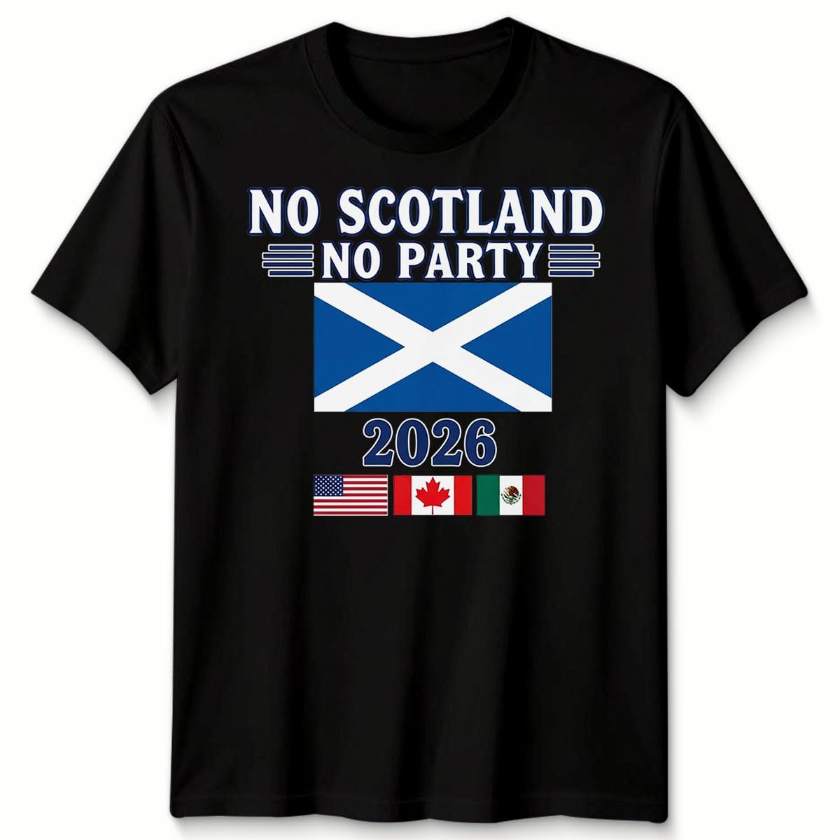 D&T Unisex Tshirt Scotland Football USA Cup Football Tournament of The World 2026 7-8 Years Black