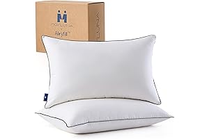 Airyfil Goose Down Pillows King Size (Set of 2) for a Sumptuous Night's Sleep