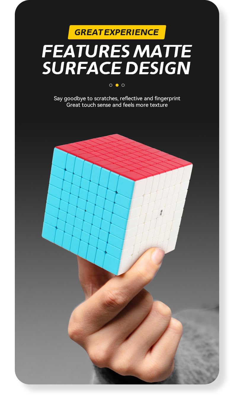 Bukefuno QY 8 x 8 Cubo de Rubik sin pegatinas Speed Magic Cube Puzzle 2021 QY 8 x 8 x 8 70 mm Puzzle Cubo QY 8 x 8 Speed Cube