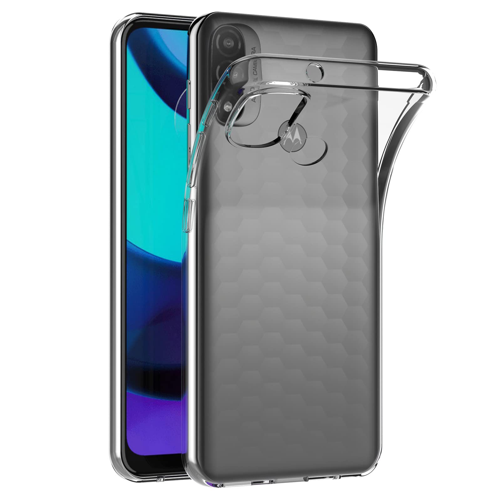 Cover Per Motorola Moto E20 – Custodia In Silicone Trasparente Con Stampa Lupo E Stylus Incluso