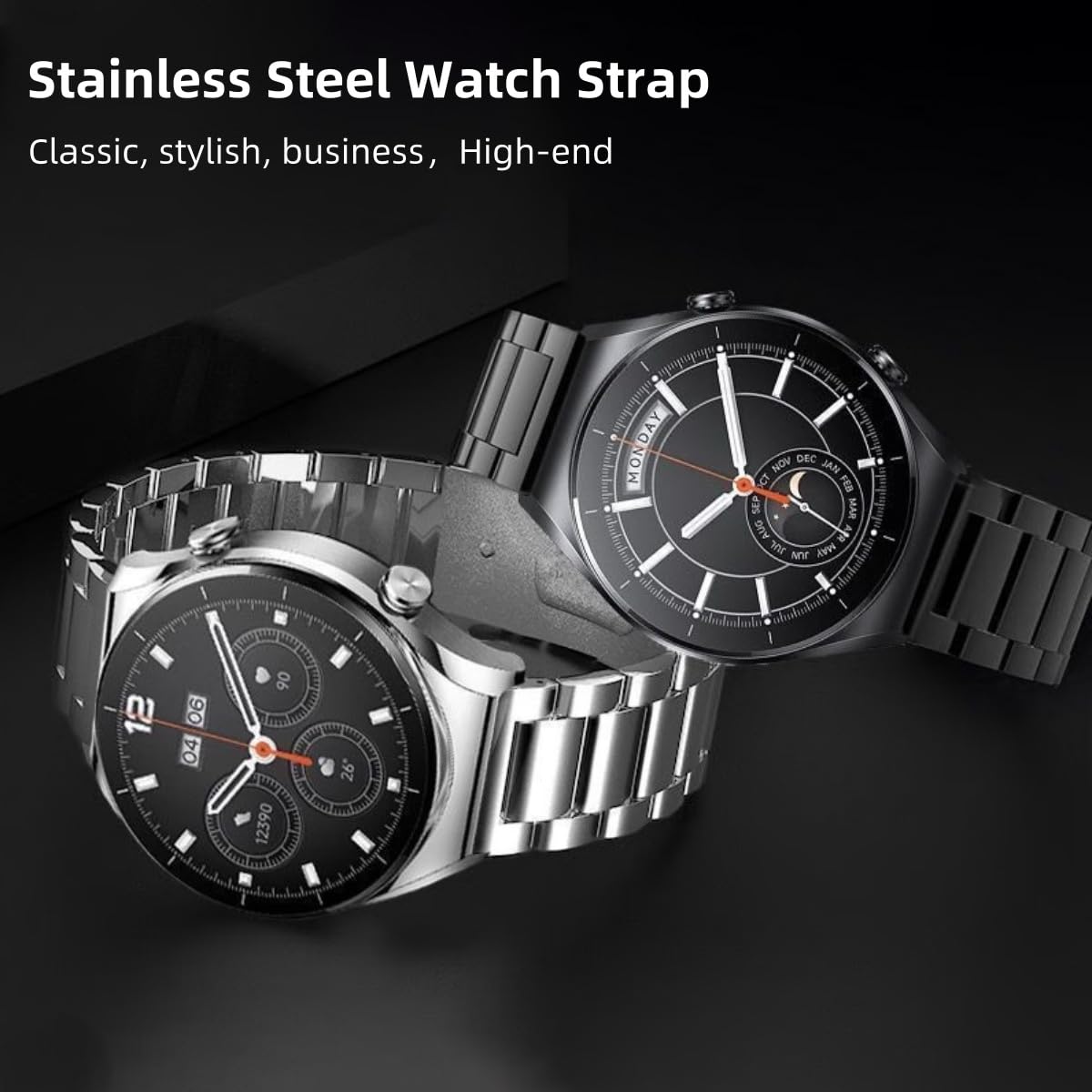 Correas de Reloj Meta de Acero Inoxidable 16mm 18mm 20mm 22mm 24mm Correa de Repuesto Macizo Cepillado para Relojes y Smartwatches de Mujer Brazalete de Metal Hombres Mujeres