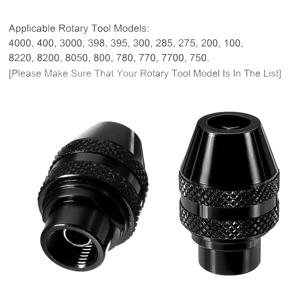Eyech 6er-Set Schnellspannfutter Für Dremel – Passend Für 0,8–3,2 Mm Schaft, Max. 35.000 U/min, Schwarz
