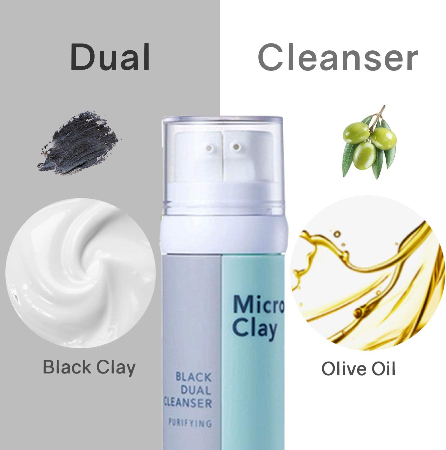 VPROVE Clay Cleanser & Cleansing Oil - Micro Clay Deep Cleanser & Olive Oil Purifying, All in One Product for Cleansing for All Type Skin, Blackhead - 100ml