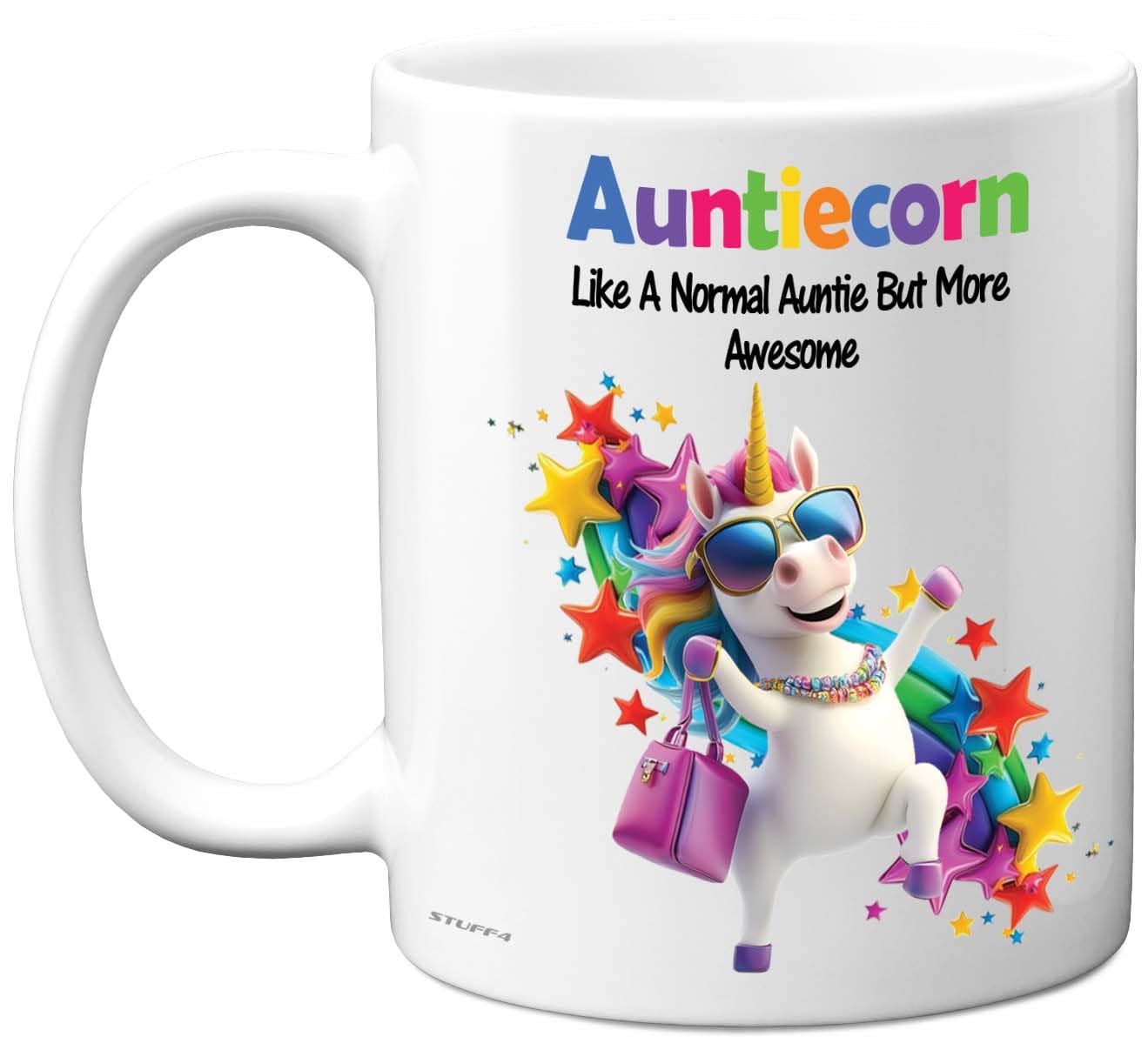 Stuff4 Auntie Gifts - Auntiecorn Mug - Happy Birthday Gifts for Auntie from Nephew Niece, Unicorn Mother's Day Presents, 11oz Ceramic Dishwasher Safe Premium Mugs