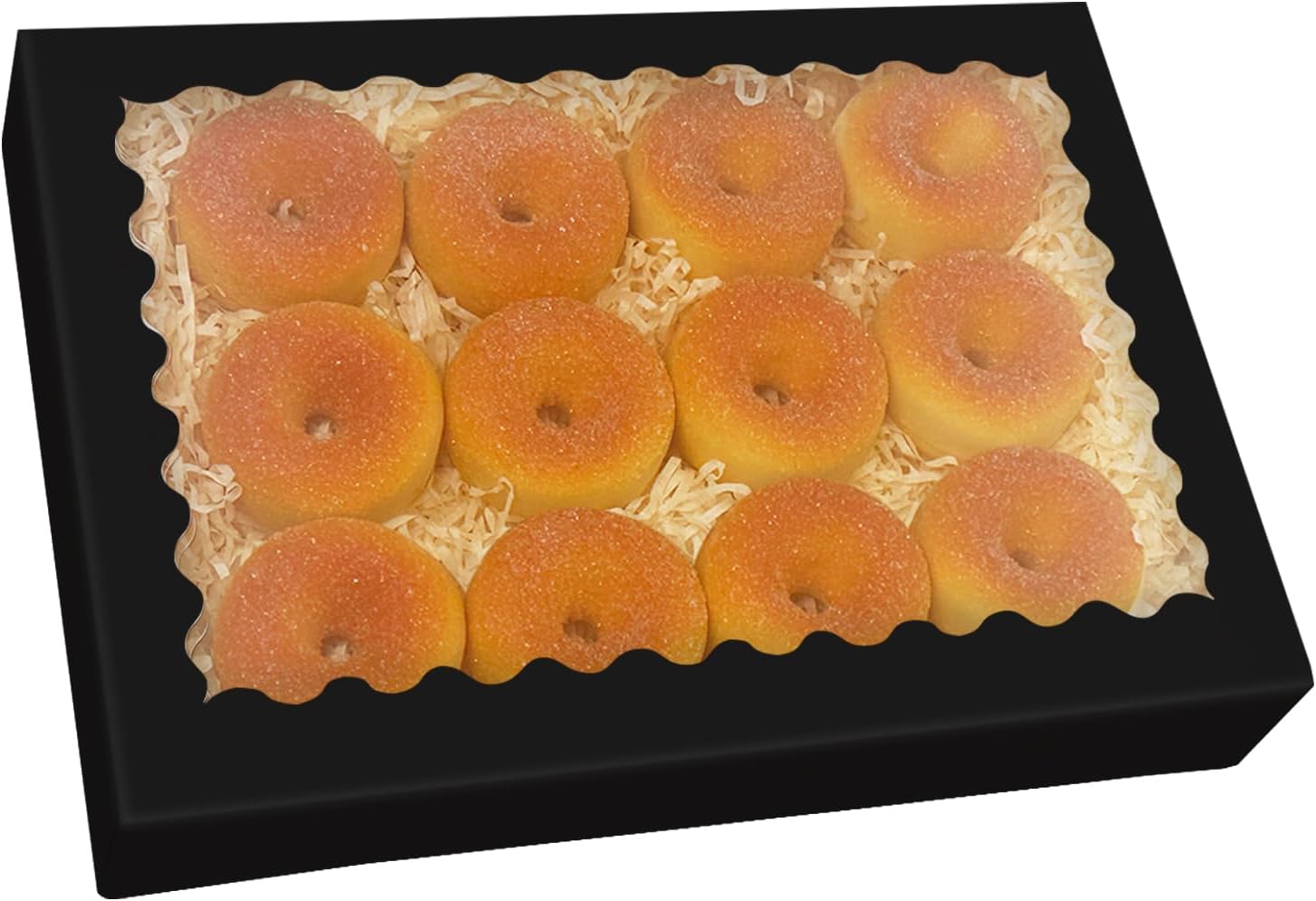 qiqee 24Pcs Auto-pop Up 14x10x2.5 Inch Black Cookie Box with Window Pastry Macaron Bakery Box For Packaging