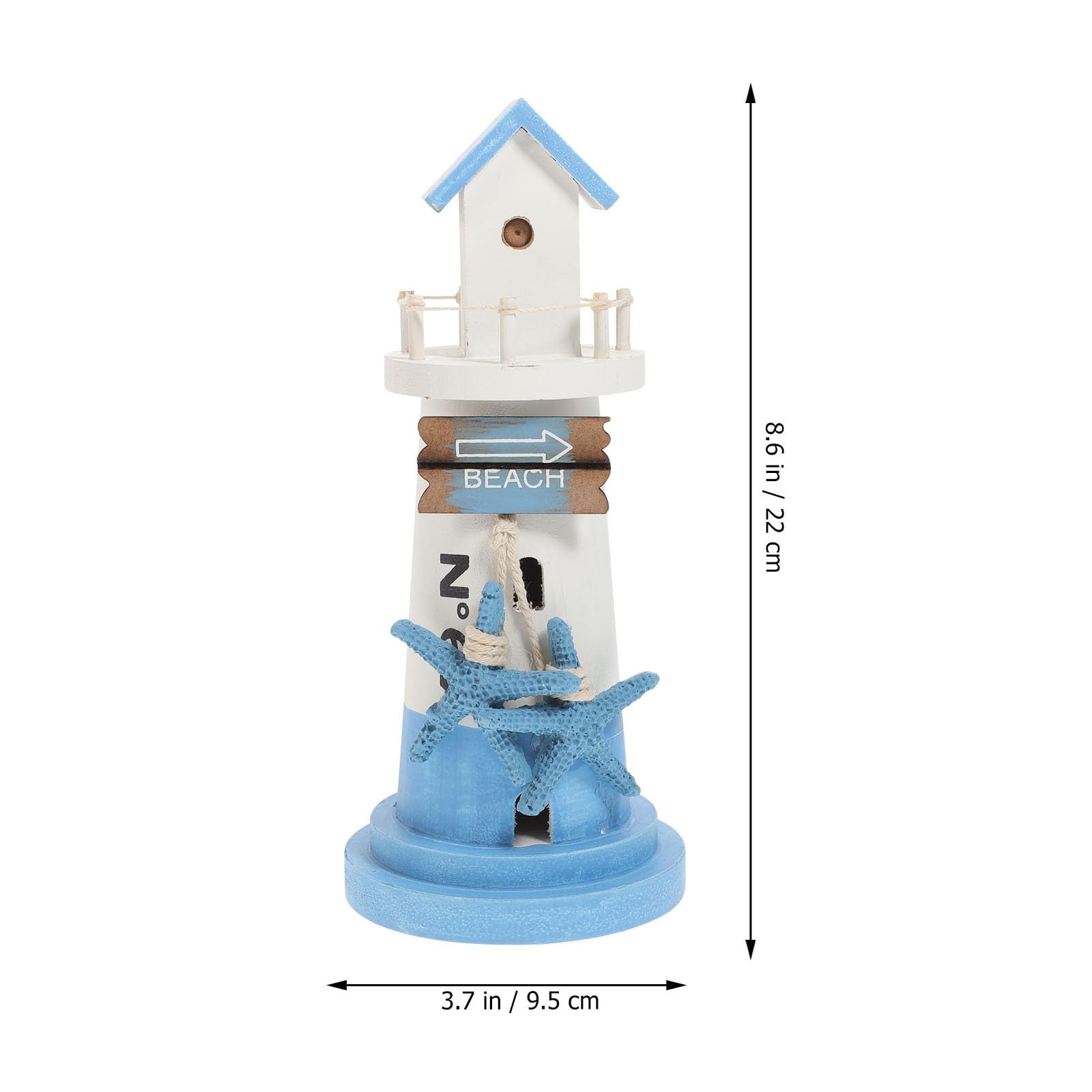 Gatuida 3 Pezzi Piccolo Faro Decorativo in Legno MDF per Casa
