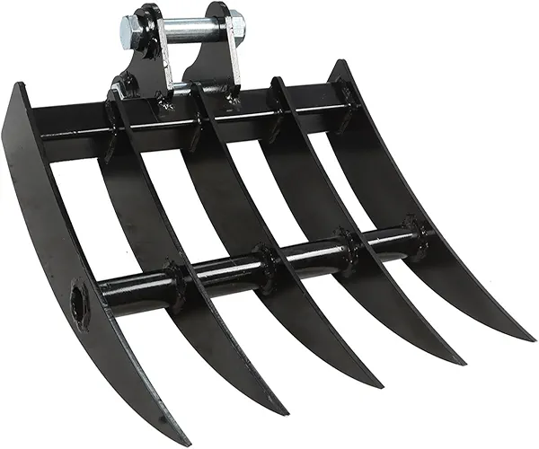 Jecoupoon Mini Excavator Wide Backhoe Rake 0.8T-1.5T Mini Excavator Attachment Span 90MM/3.54In Center Distance 90MM/3.54In Hole Diameter 25MM/0.98In