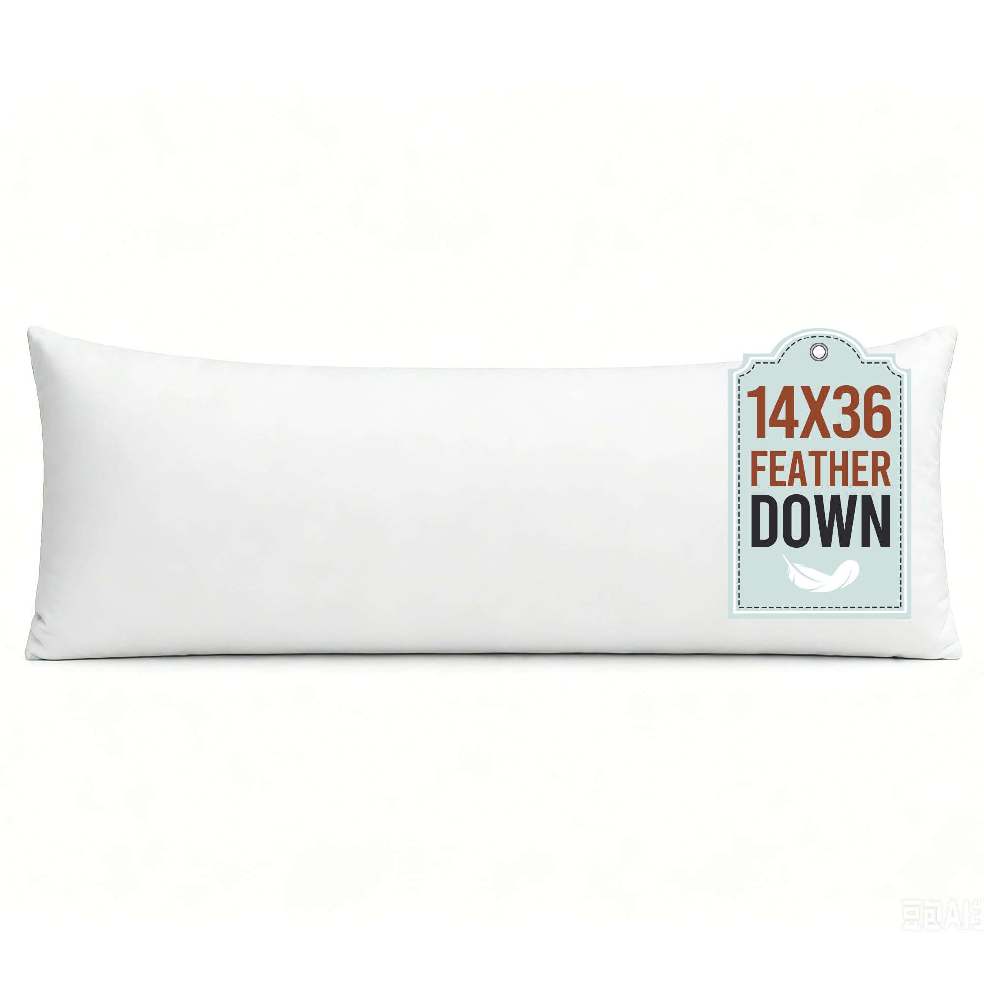 puredown® Feather Down Pillow Insert - 14x36 Throw Pillow, Large Lumbar Pillow Insert for Decorative Throw Pillow, Bed, Couch, and Cushion, Pack of 1