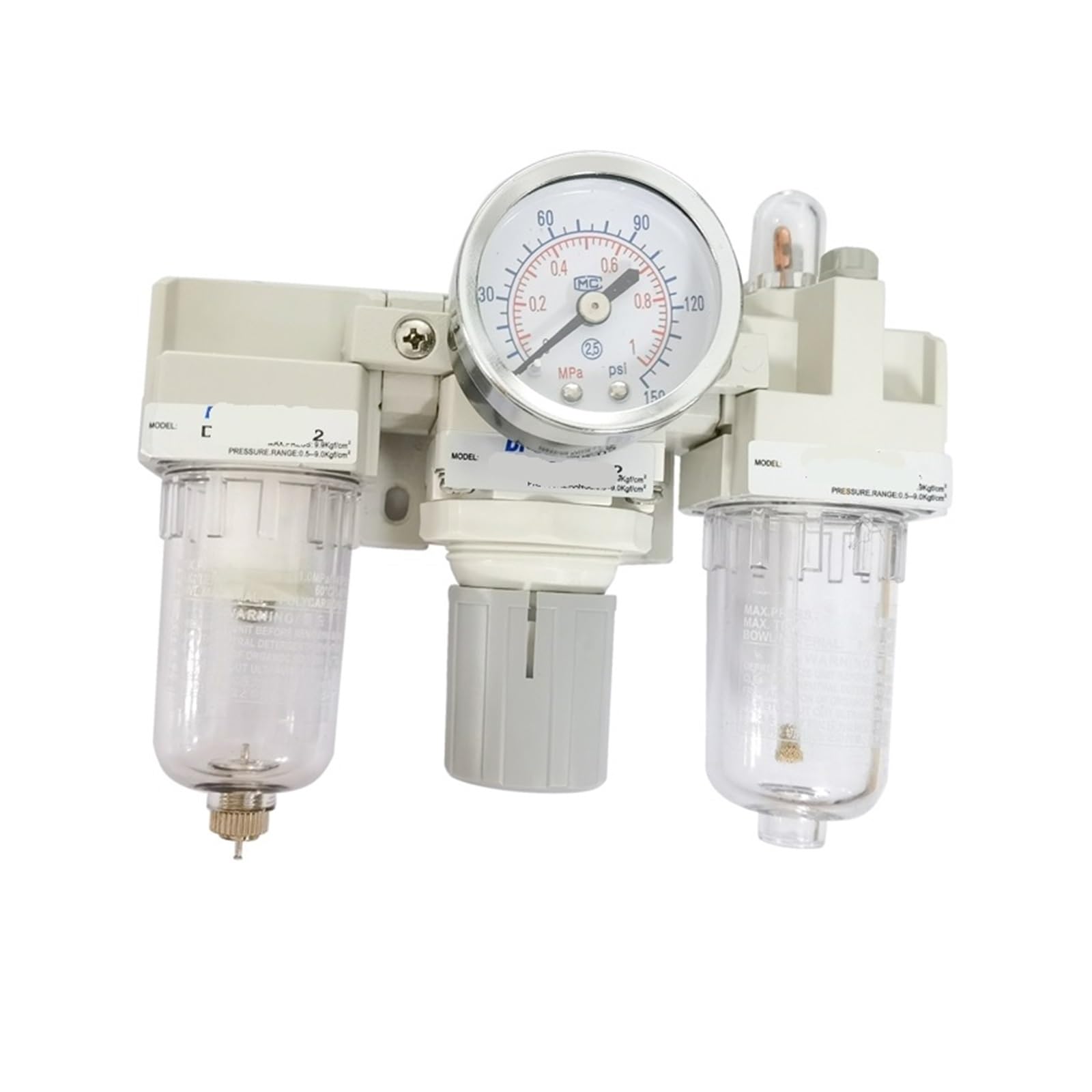 AC2000-02 - Filtro de aire con procesador de fuente de aire, válvula reductora de presión, triplex