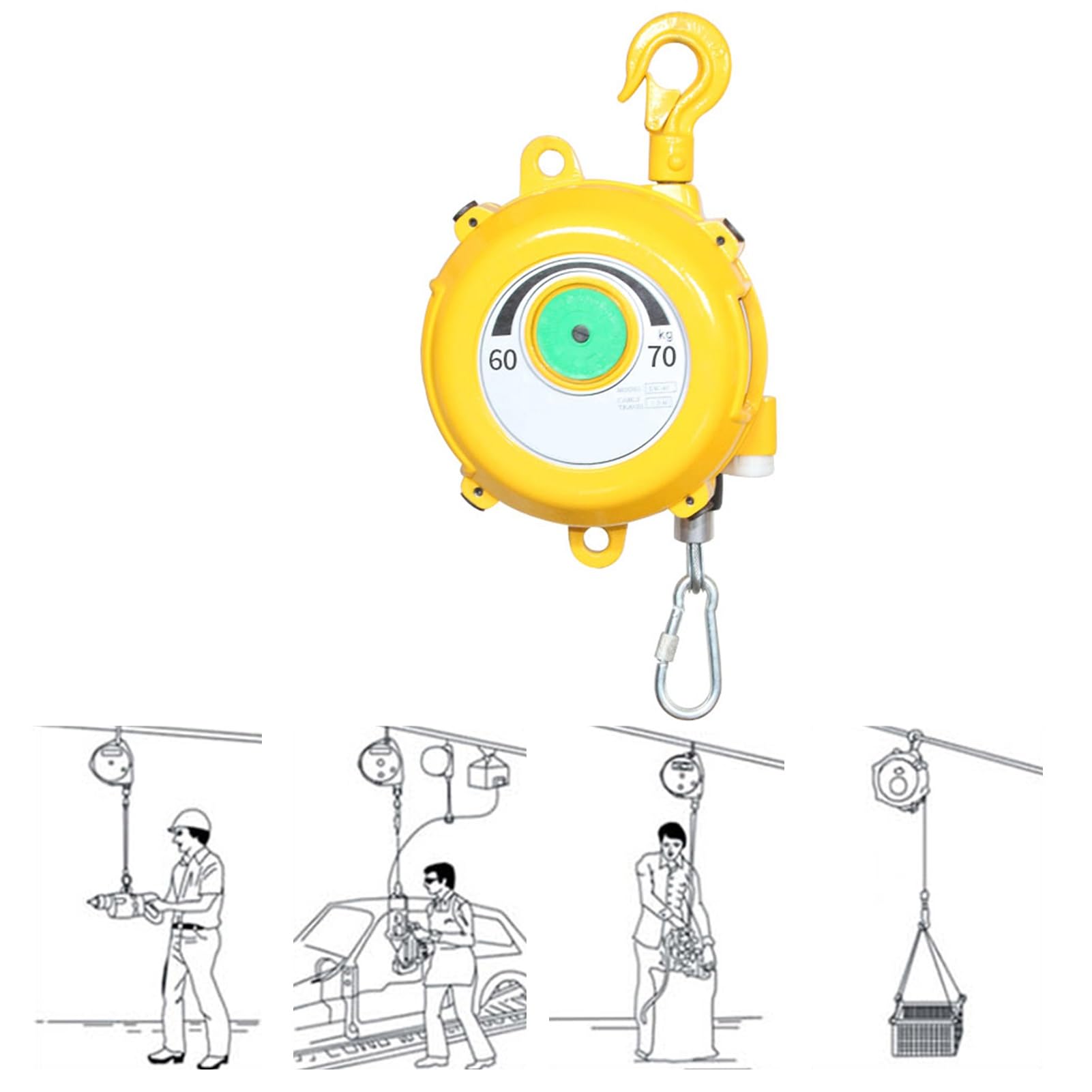 1pc Adjustable Spring Balancer Hanging Holder - Retractable Tool Balancer for Improved Work Efficiency and Reduced Fatigue(60-70kg)
