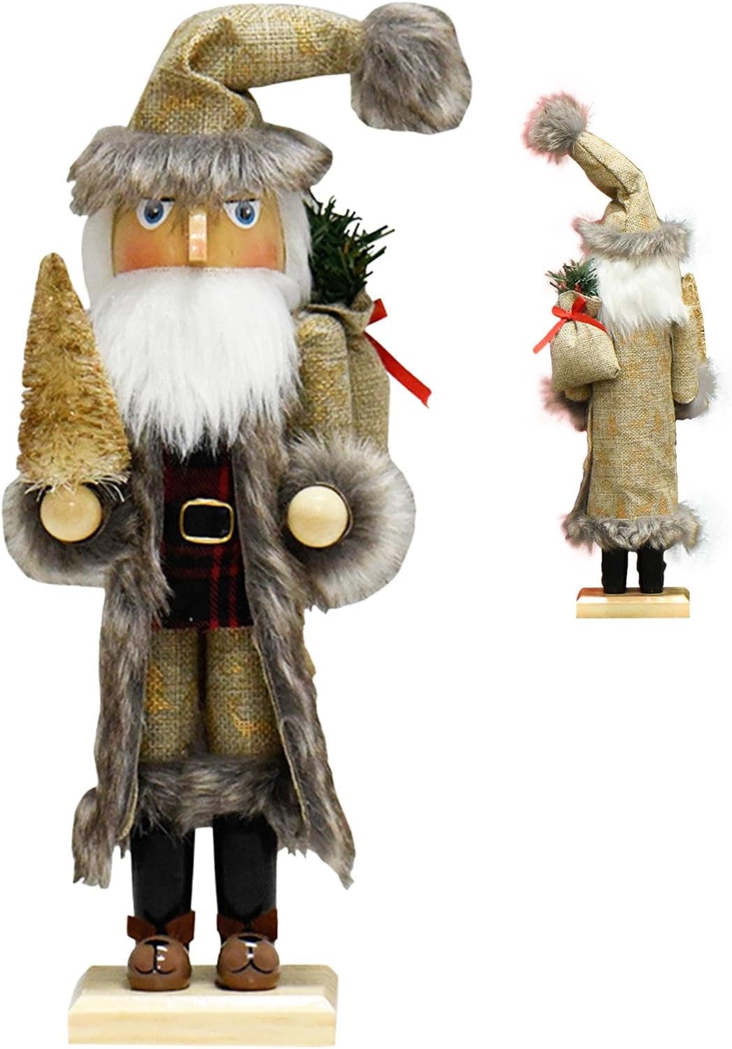 Nutcracker Ornaments Santa Claus Figures, Classic Wooden Christmas