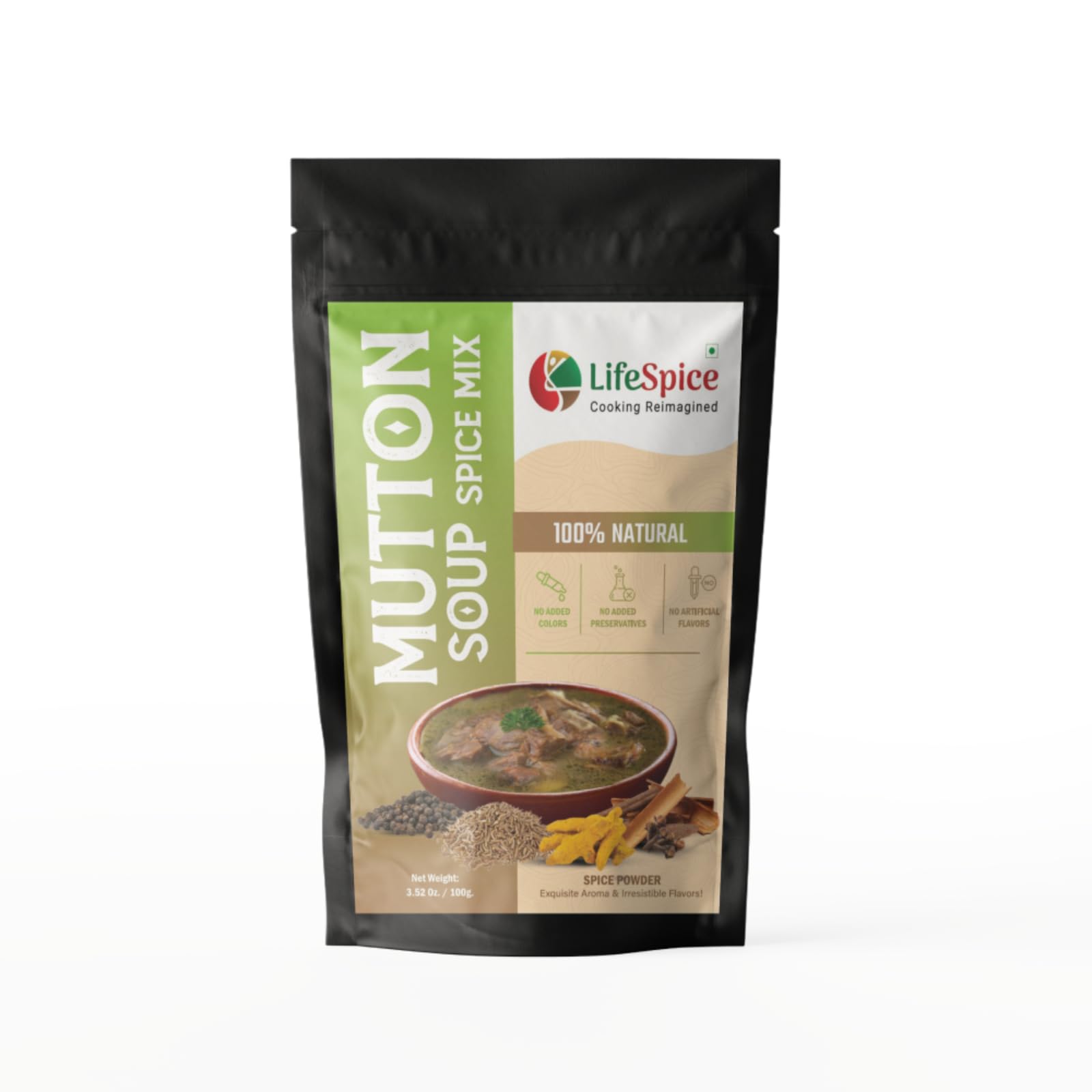 Lifespice Mutton soup Spice mix - 100g pouch | With Natural Phytochemicals | In a Easy use Zip-lock pouch-image-23