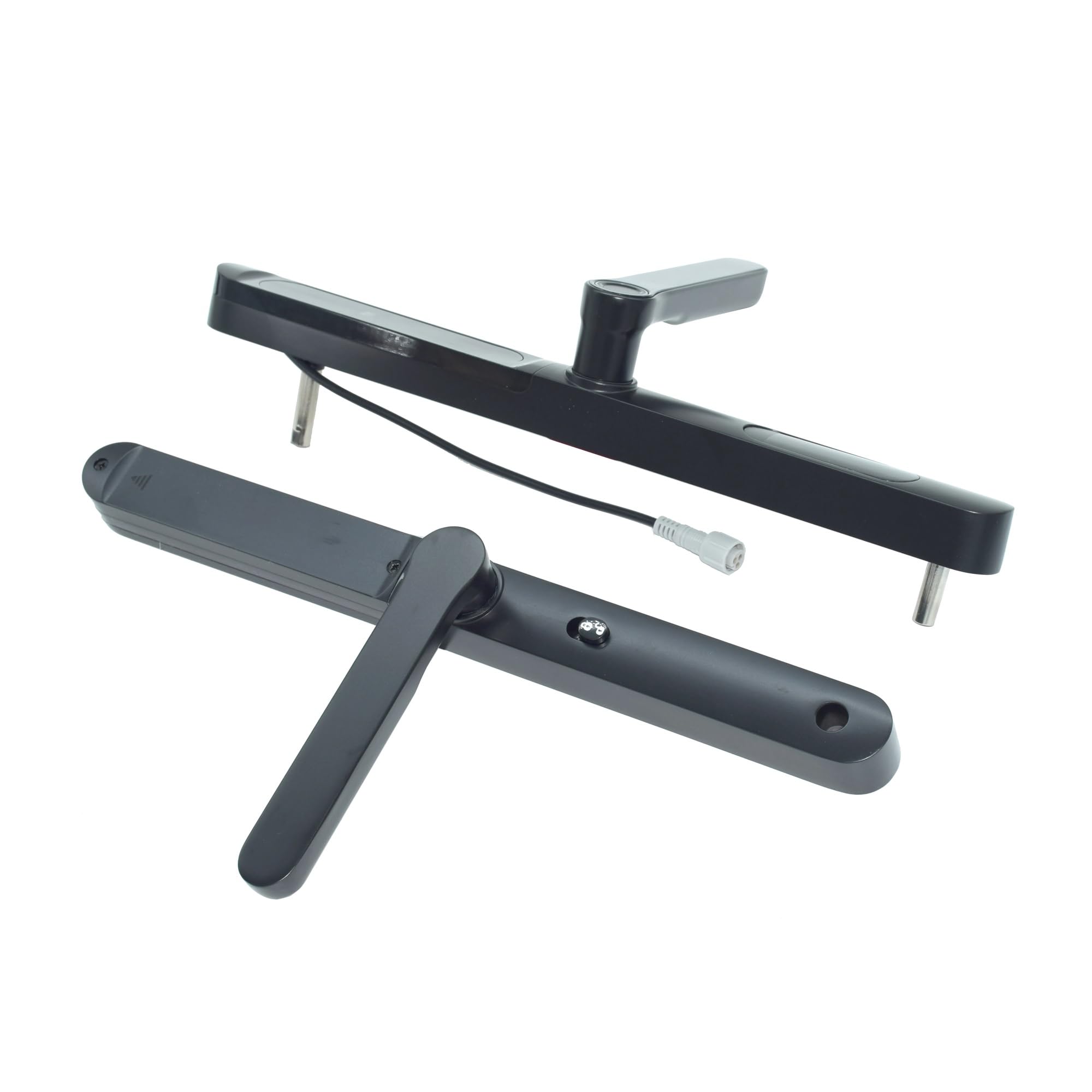 TTLock APP IP65 Wodoodporny Inteligentny zamek RFID z hasłem i odciskiem palca, kompatybilny z drzwiami przesuwnymi z ramą szklaną i ramą typu push pull(Black Left Open 8540)
