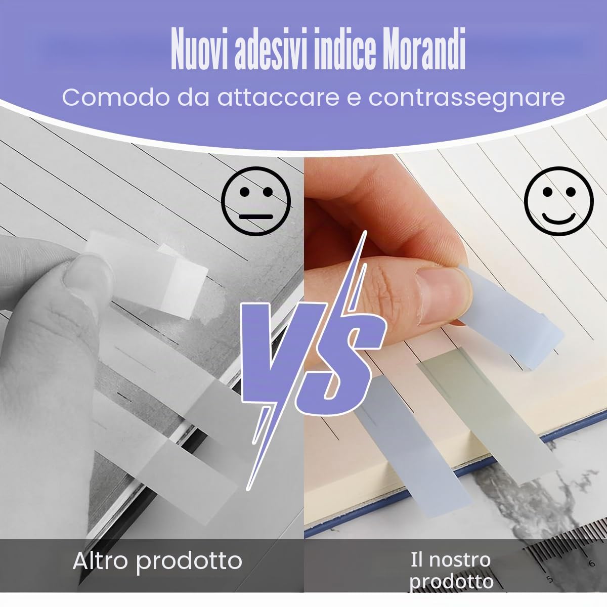 Segnapagina Adesivi Trasparenti Colorati 2400 Pezzi 12 Stili per Ufficio Scuola
