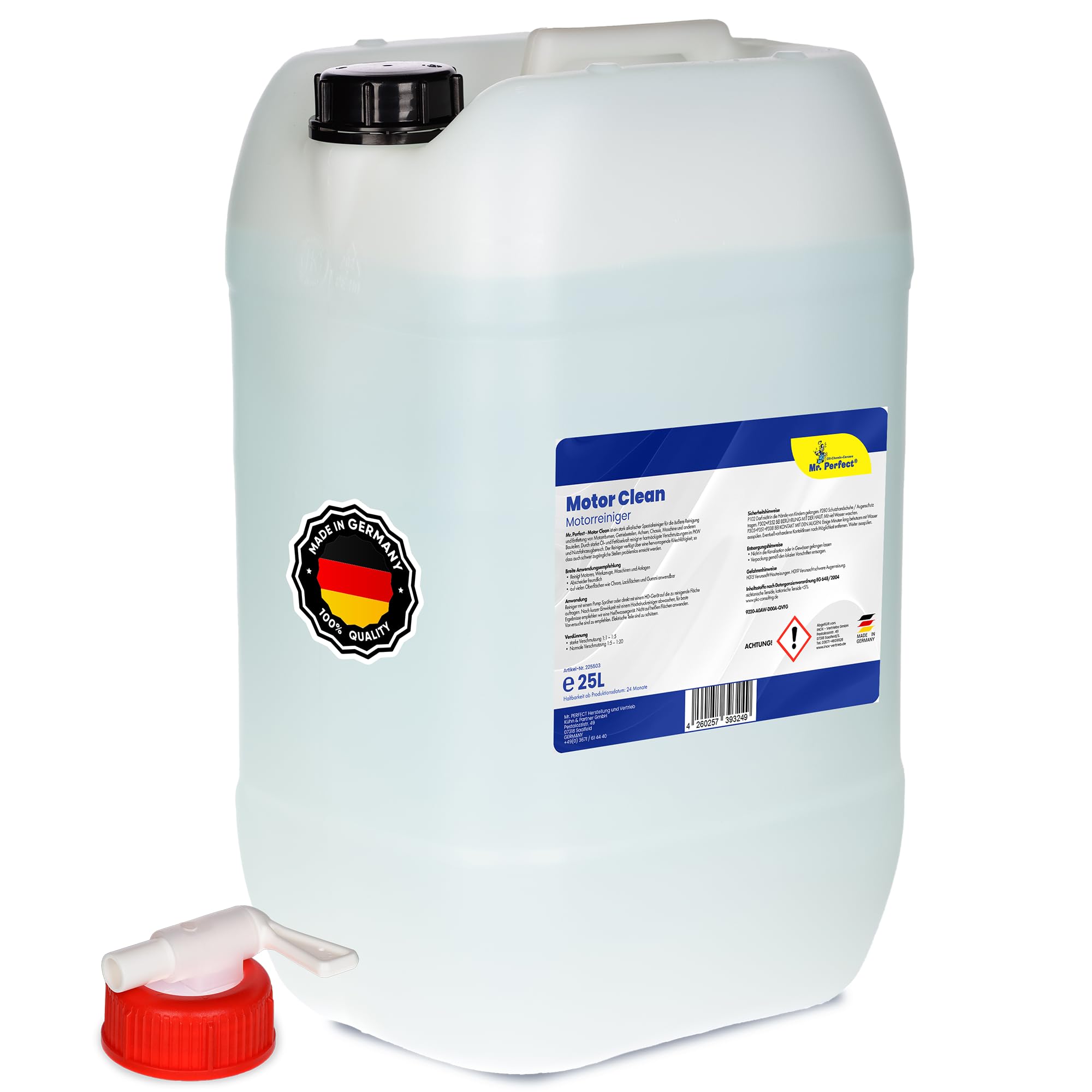 Mr. Perfect® Motorstar, 25L - Nettoyant pour moteurs, système et équipements, nettoyant de pièces pour enlever l'huile, la graisse, la suie