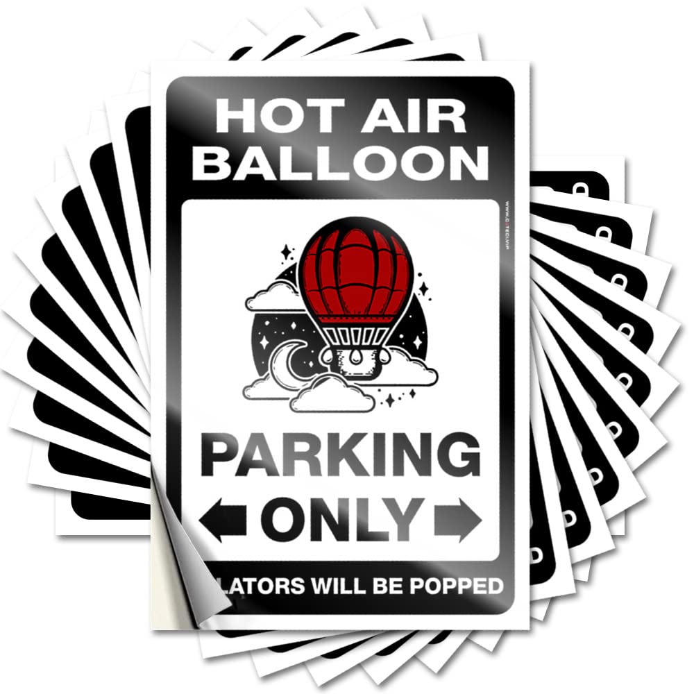 Funny Sticker Spring Hot Cover Hot Air Balloon Parking Only - No Residue Decals for Interesting(8X12CM)