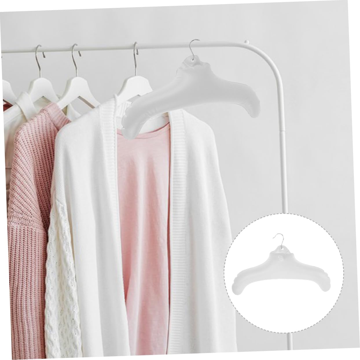 iplusmile 5 Set Gruccia Gonfiabile Stendibiancheria Gonfiabile Gancio Portatile Viaggiare Organizzatore Di Vestiti Da Viaggio Grucce Multiple Per Pantaloni Salvaspazio Pvc Silver 2 Pezzi * 5