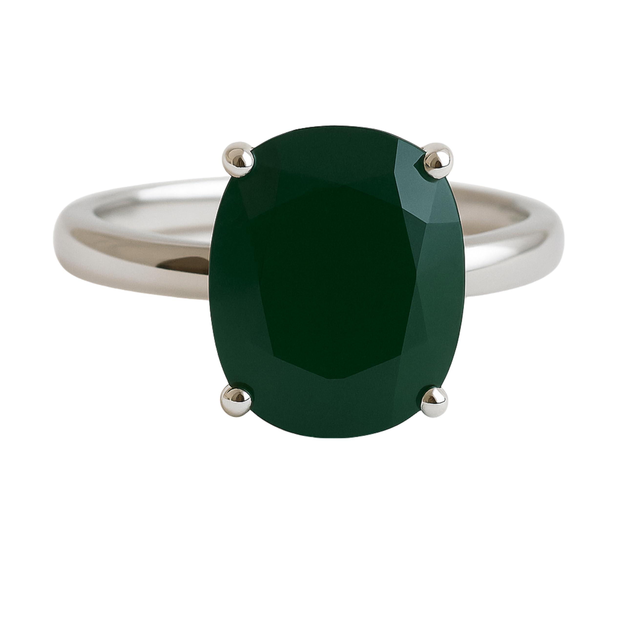Anello in argento sterling con onice verde