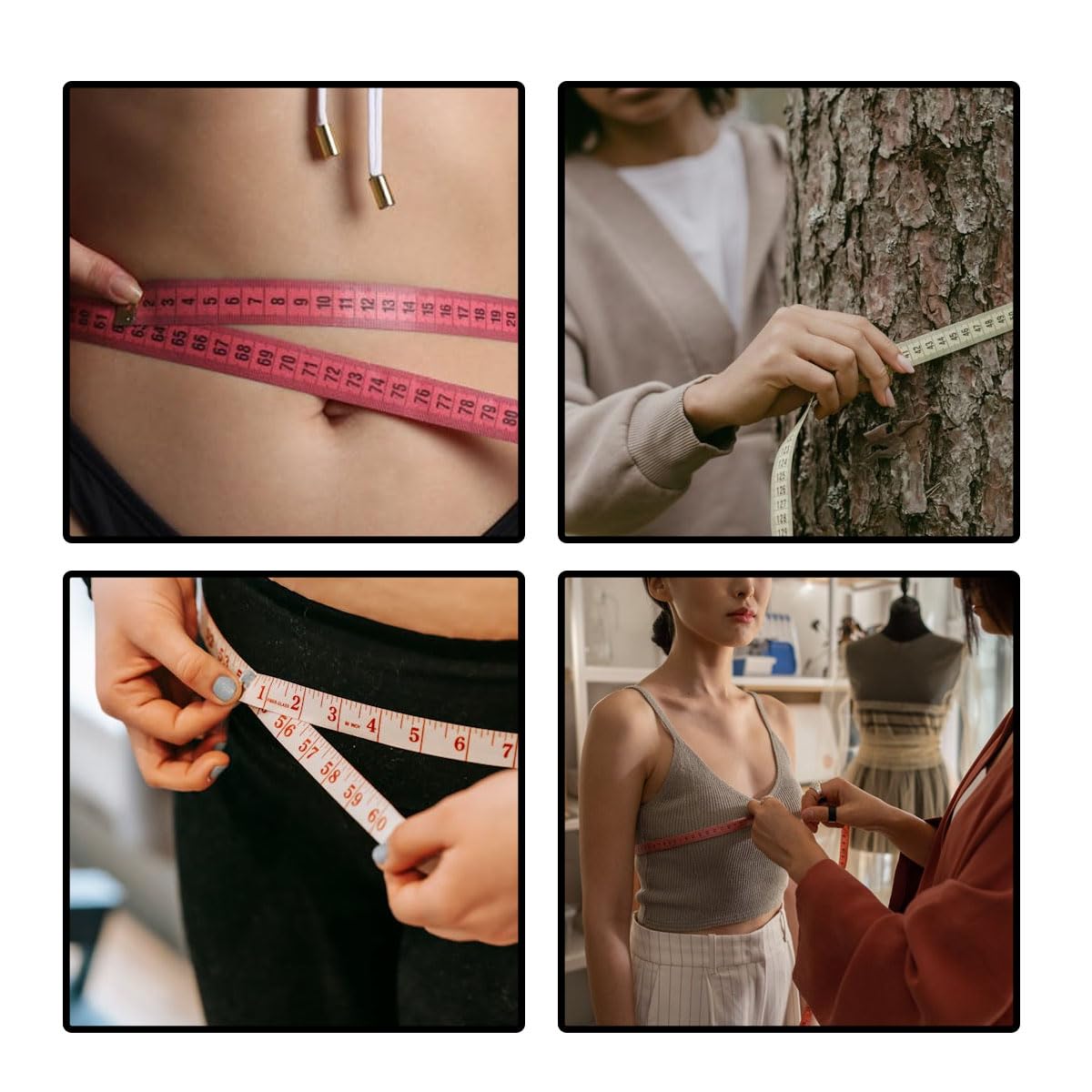 Paquete de 9 reglas de sastre de doble escala, cinta métrica de tela suave, cinta de costura multicolor de 150 cm para manualidades a medida
