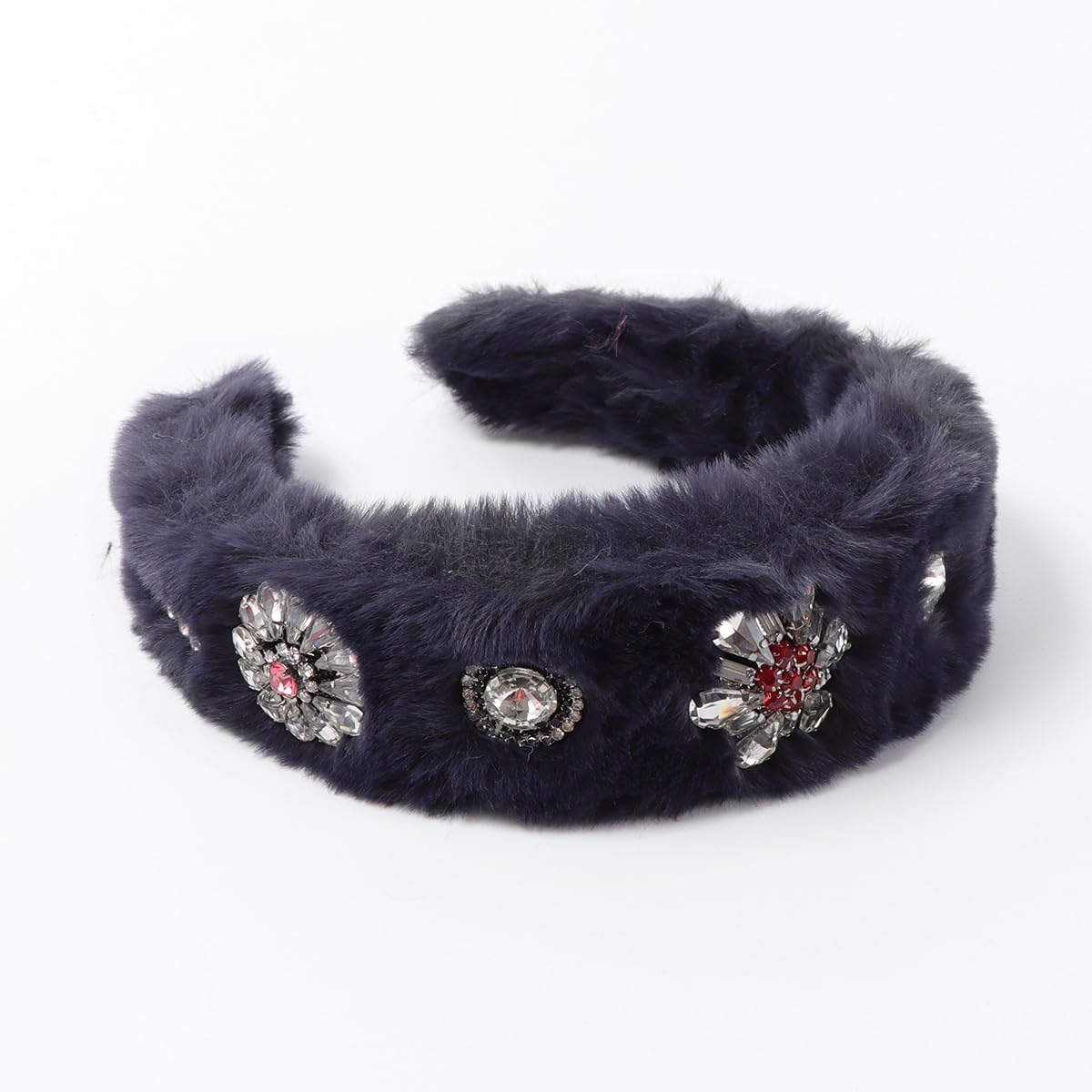 Fascia for capelli con fiori di diamanti rete rosso bella dolce fascia for capelli quotidiana alta testa femminile(Blue,White)