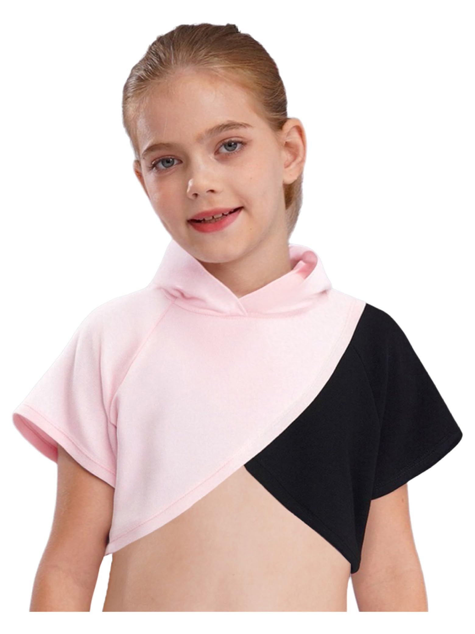 Dziewczęcy dres treningowy, zestaw sportowy z krótkim rękawem, bluza z kapturem, szorty dla dziewcząt, na lato, zestaw do tańca, treningu, biegania