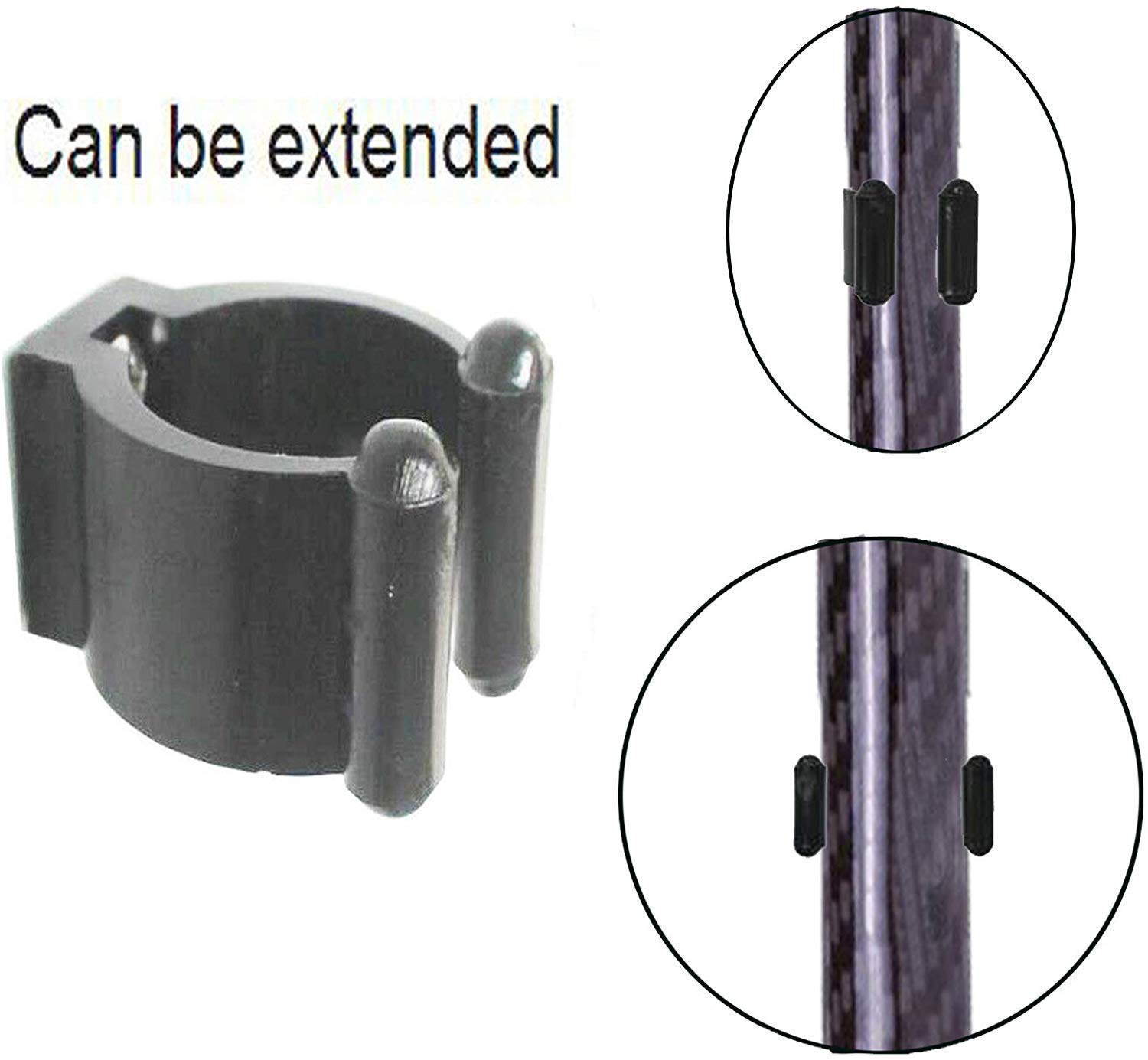 Lot De 10 Clips Muraux Noirs Pour Canne à Pêche – Support De Rangement Solide Et Facile à Installer