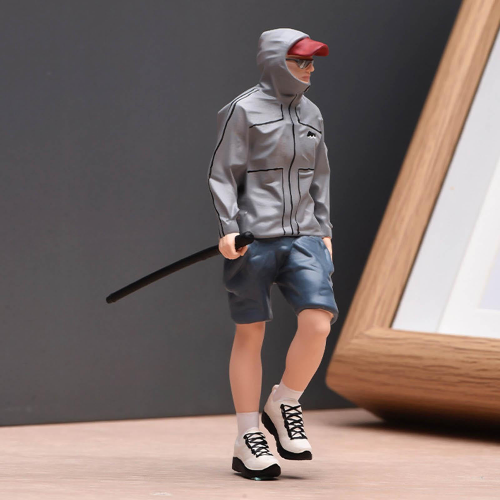 MagiDeal Figura di Escursionista in 1:18, Oggetto di Scena per Diorama, Hobby, Statuetta Maschile realistica da Collezione per Decorazione di casa delle