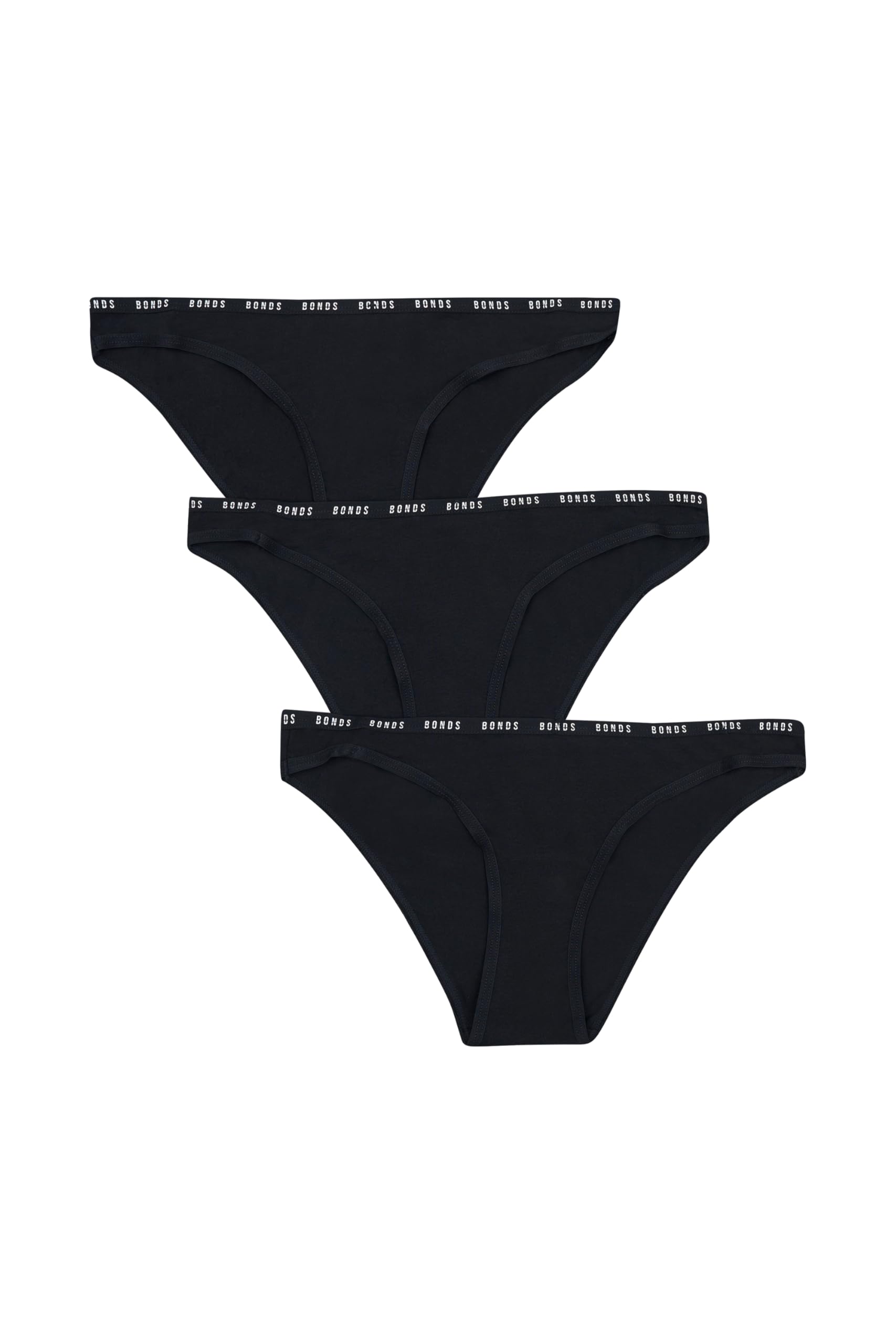Bonds womens High-cut Bikini Panties 3-pack Stretch Cotton-blend Soft Everyday Comfort